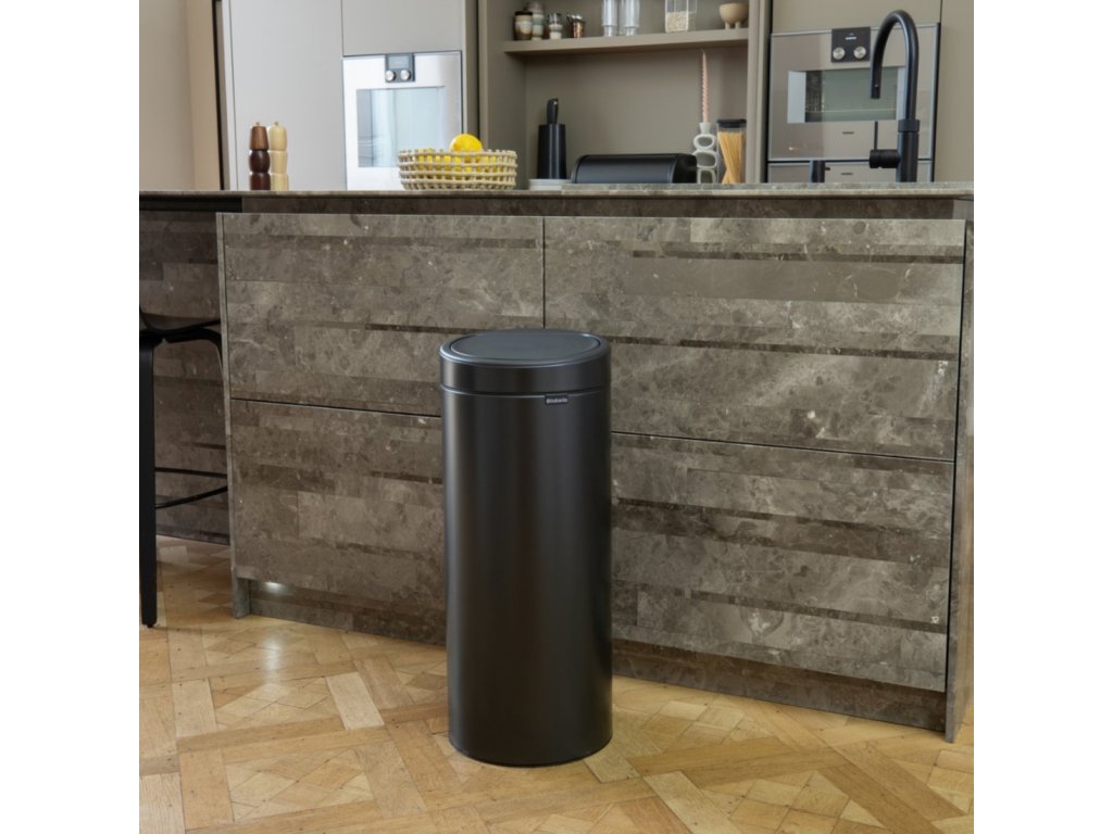 Brabantia Soptunna med trycklock TOUCH BIN NEW 30 l, mörk grå, stål