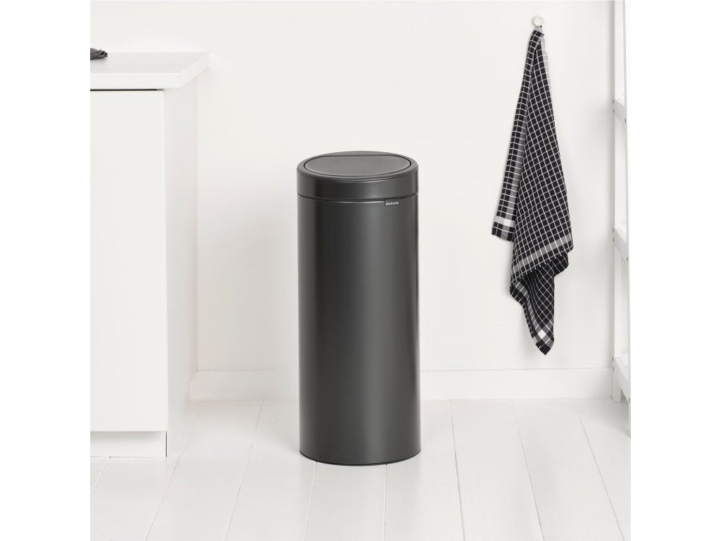 Brabantia Soptunna med trycklock TOUCH BIN NEW 30 l, mörk grå, stål
