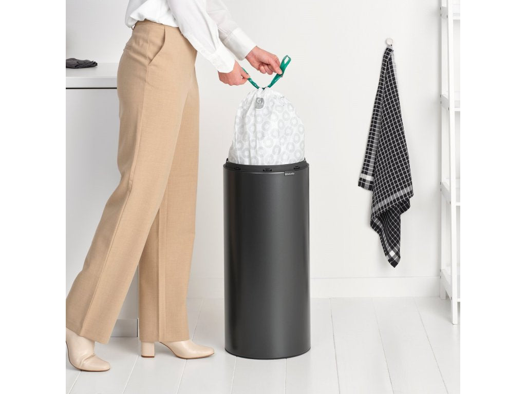 Brabantia Soptunna med trycklock TOUCH BIN NEW 30 l, mörk grå, stål