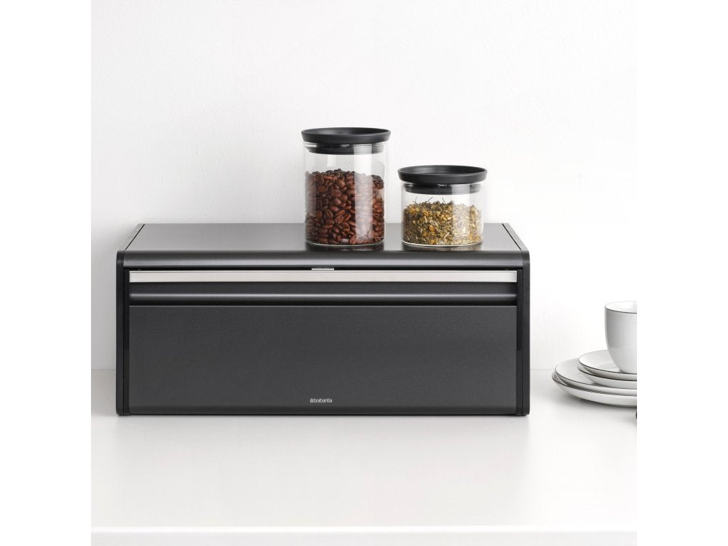 Brabantia Brödlåda FALL FRONT 18 l, mörk grå, stål