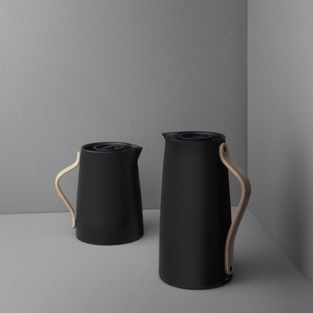 Stelton Vakuumkanna EMMA 1,2 l, för kaffe, mjuk svart, rostfritt stål
