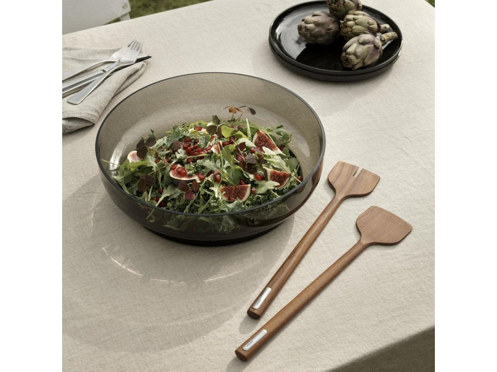Stelton Serveringsskål HOOP 30 cm, rök, glas