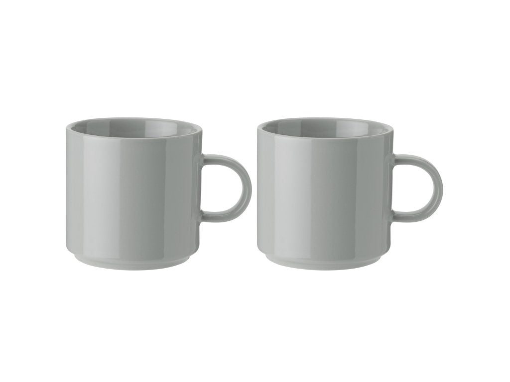 Stelton Kaffekopp 200 ml, set i 2 delar, ljusgrå, stengods