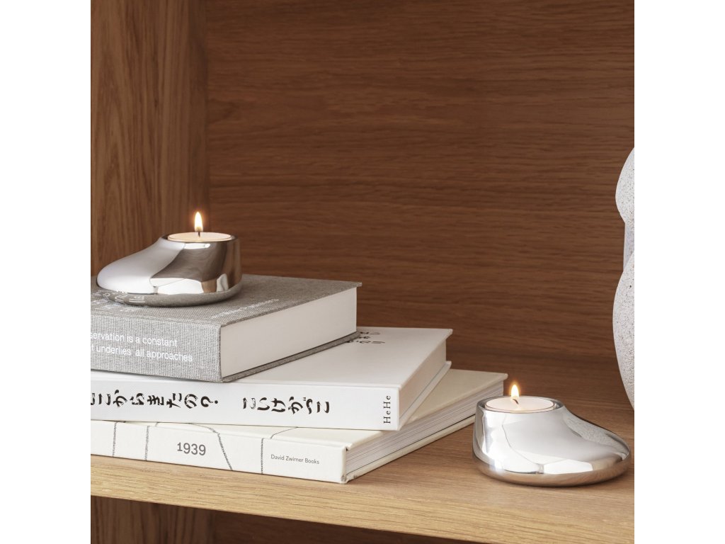 Eva Solo Hållare för värmeljus MELLOW, set i 2 delar, silver, rostfritt stål