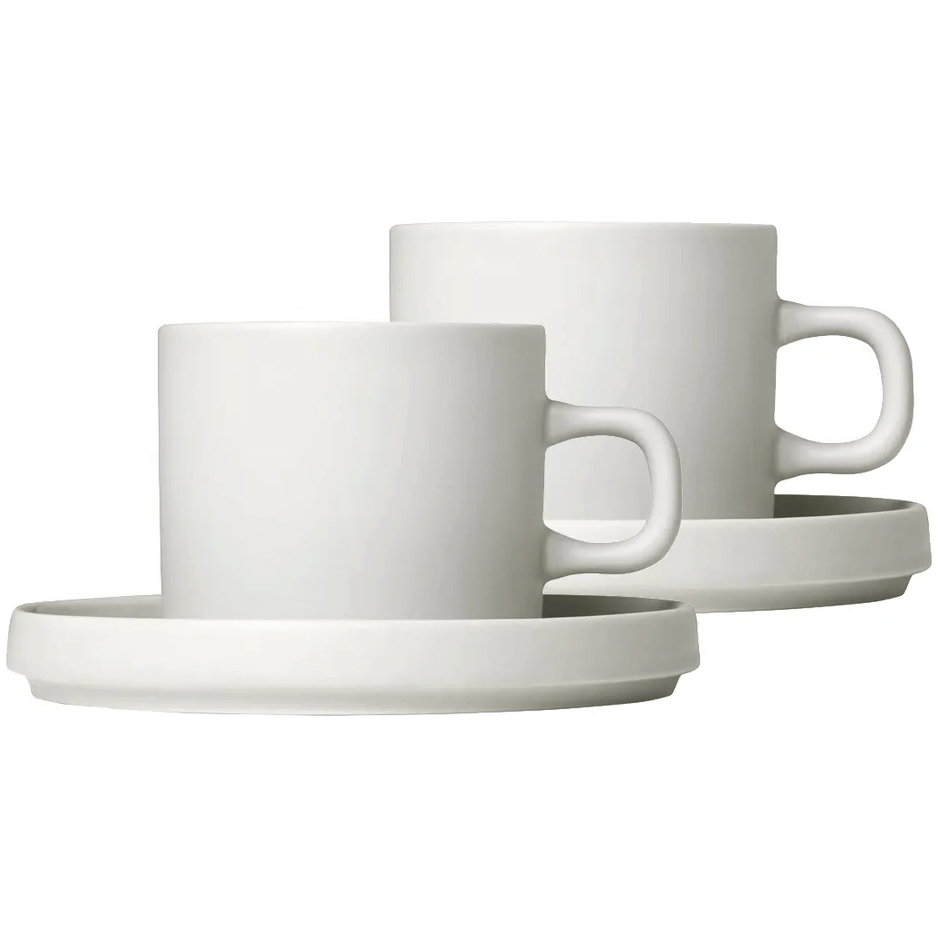 Blomus Pilar Kaffemugg Med Fat 2-pack Moonbeam