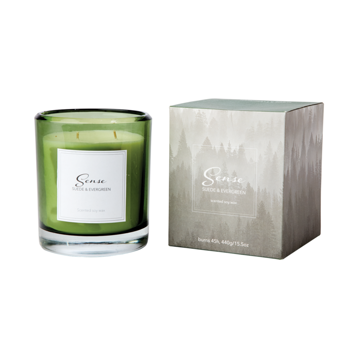 Affari of Sweden SENSE Doftljus Suede & evergreen, Grön