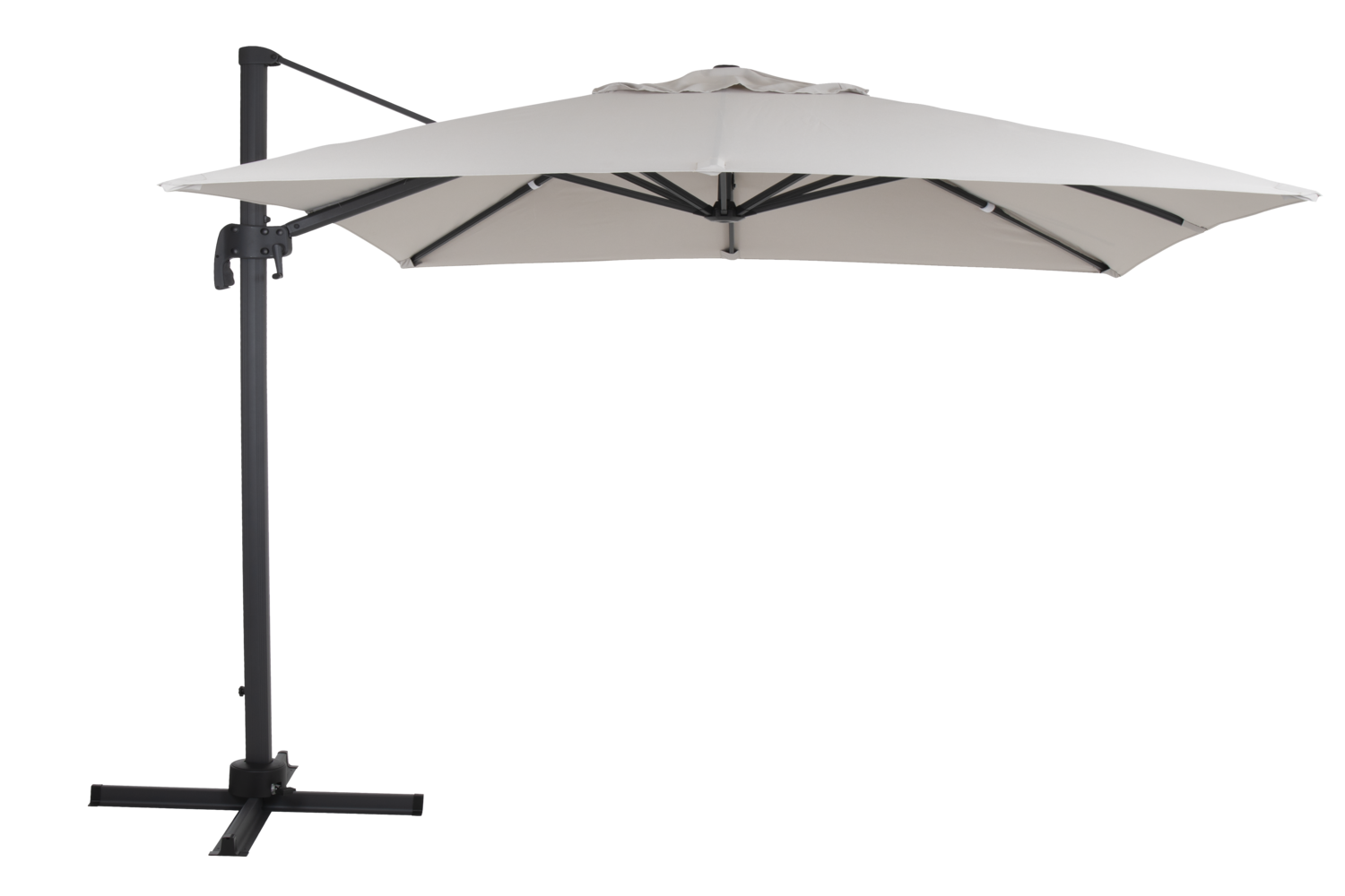 Brafab Linz frihängande parasoll Antracit/khaki 3 M