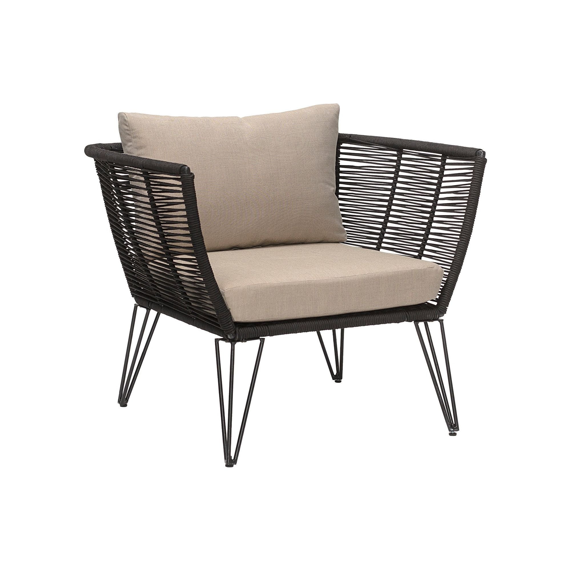 Bloomingville Mundo Loungestol, Svart, Metall