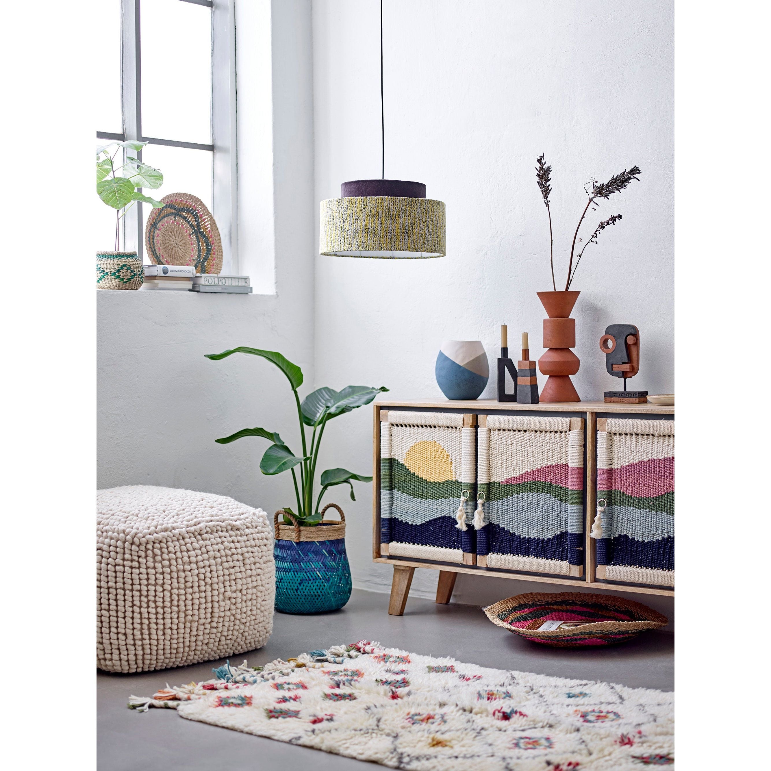 Creative Collection Suna Pouf, Natur, Ull