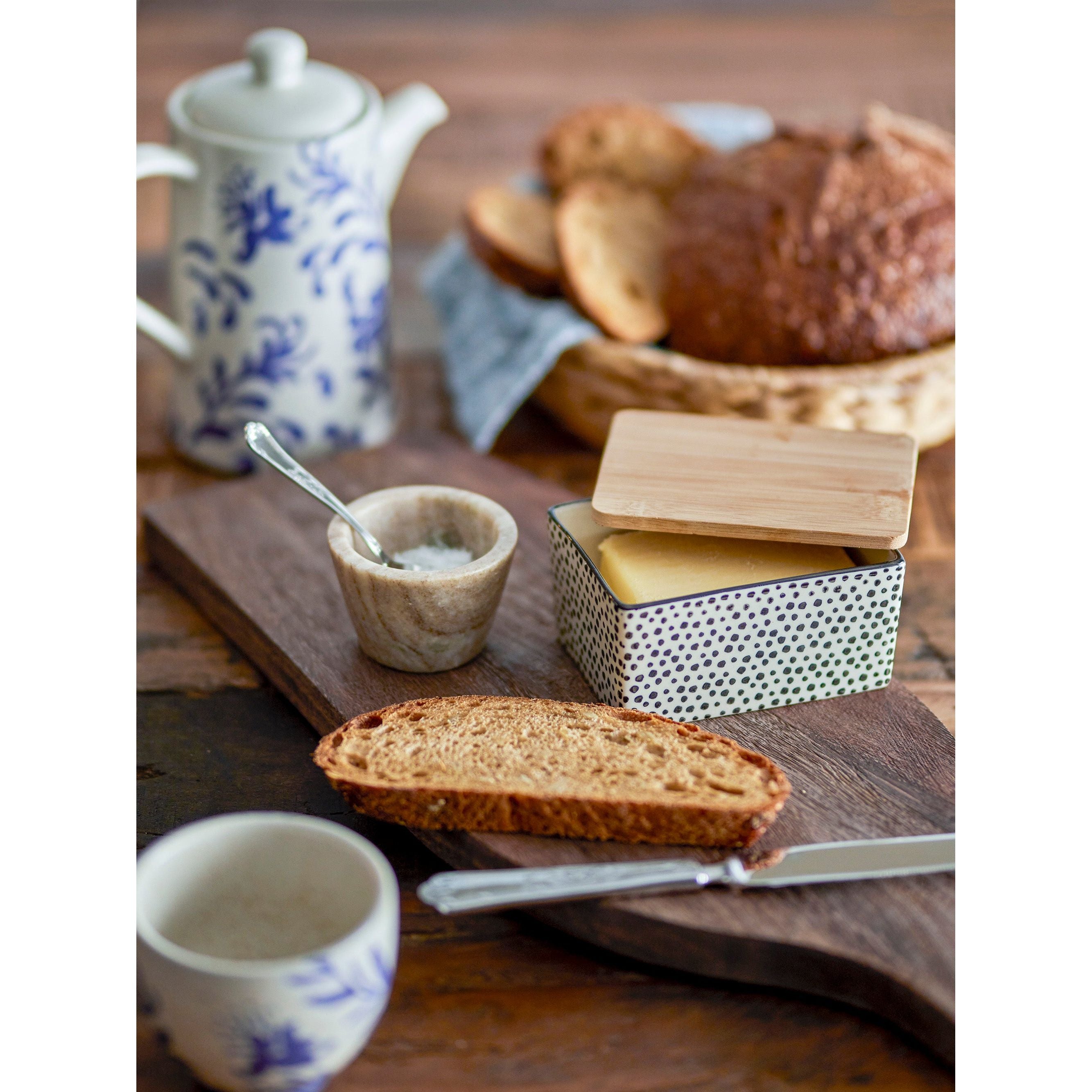 Creative Collection Poppy Smörlåda, Svart, Stengods