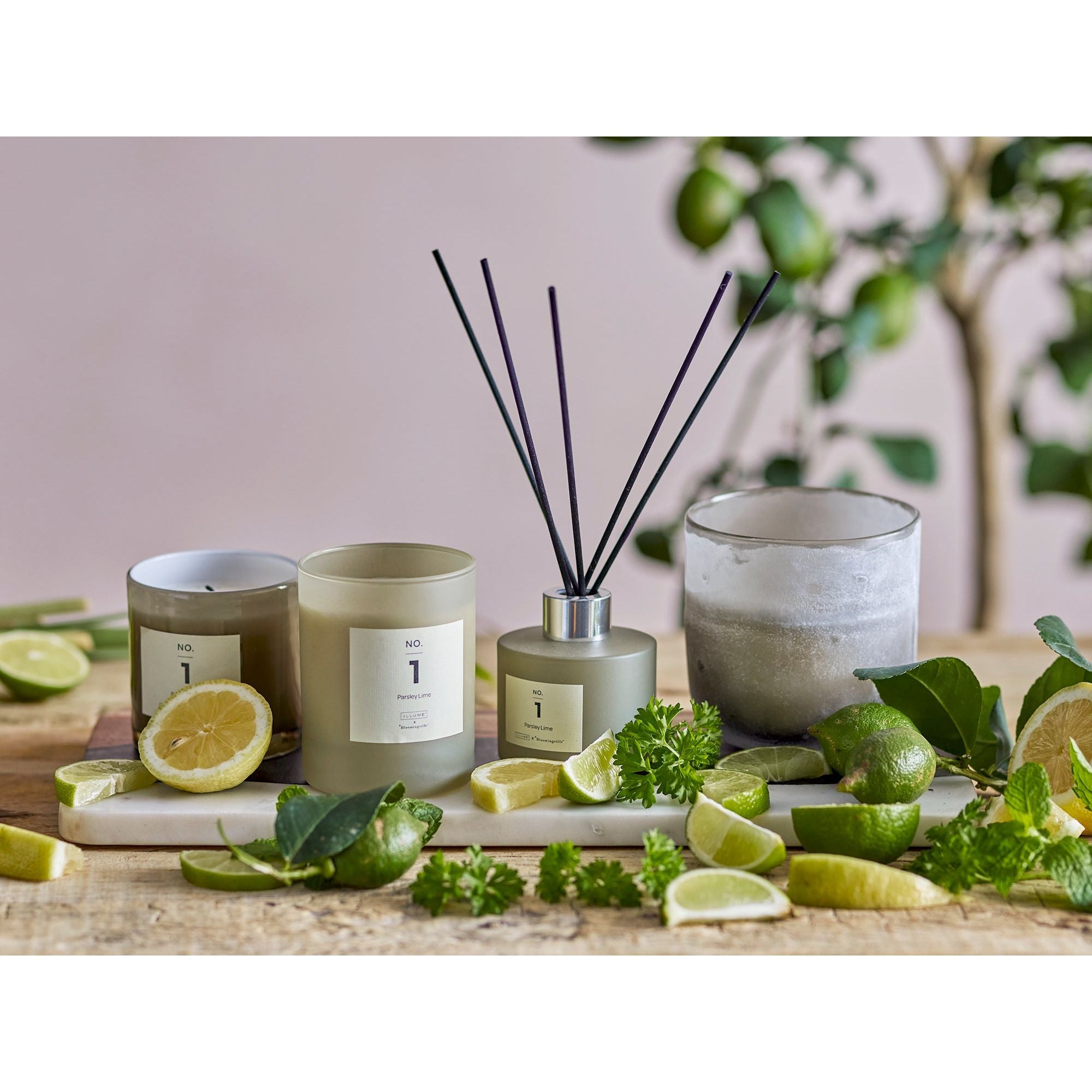 Illume X Bloomingville NO.1-Persilja Lime Doftljus, Grön, Naturligt Vax