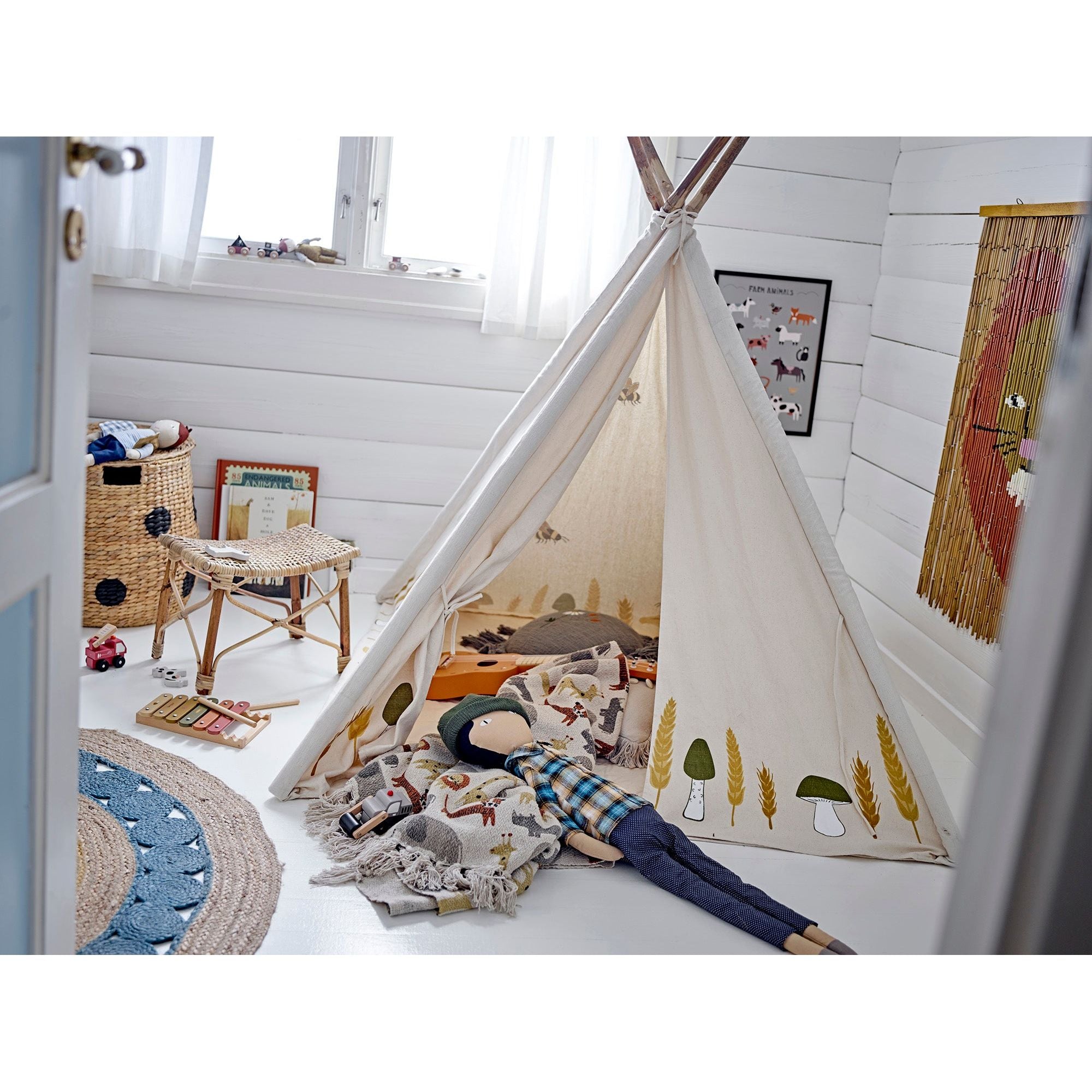 Bloomingville Mini Millo Barnens Tipi, Natur, Bomull