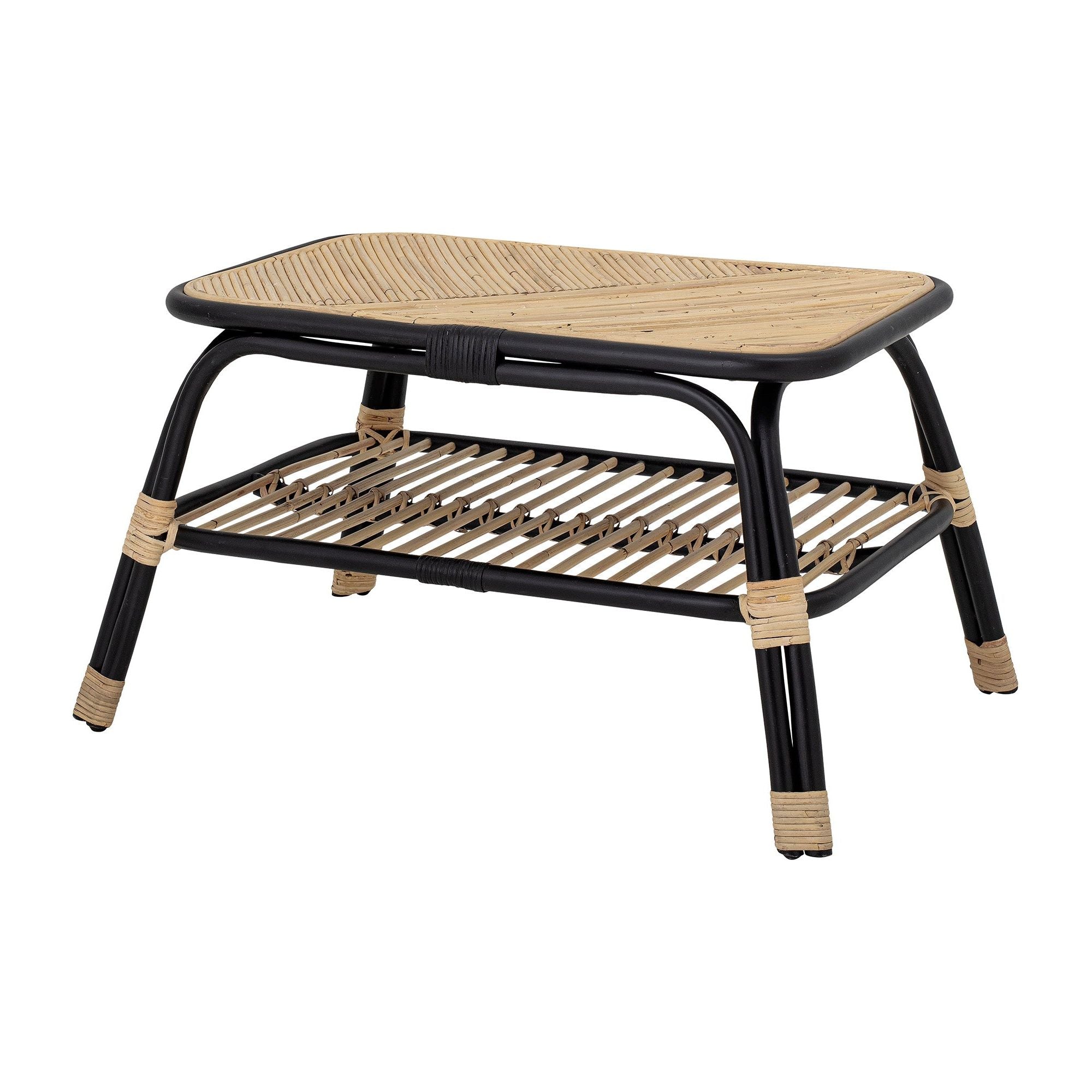 Bloomingville Loue Soffbord, Svart, Rattan