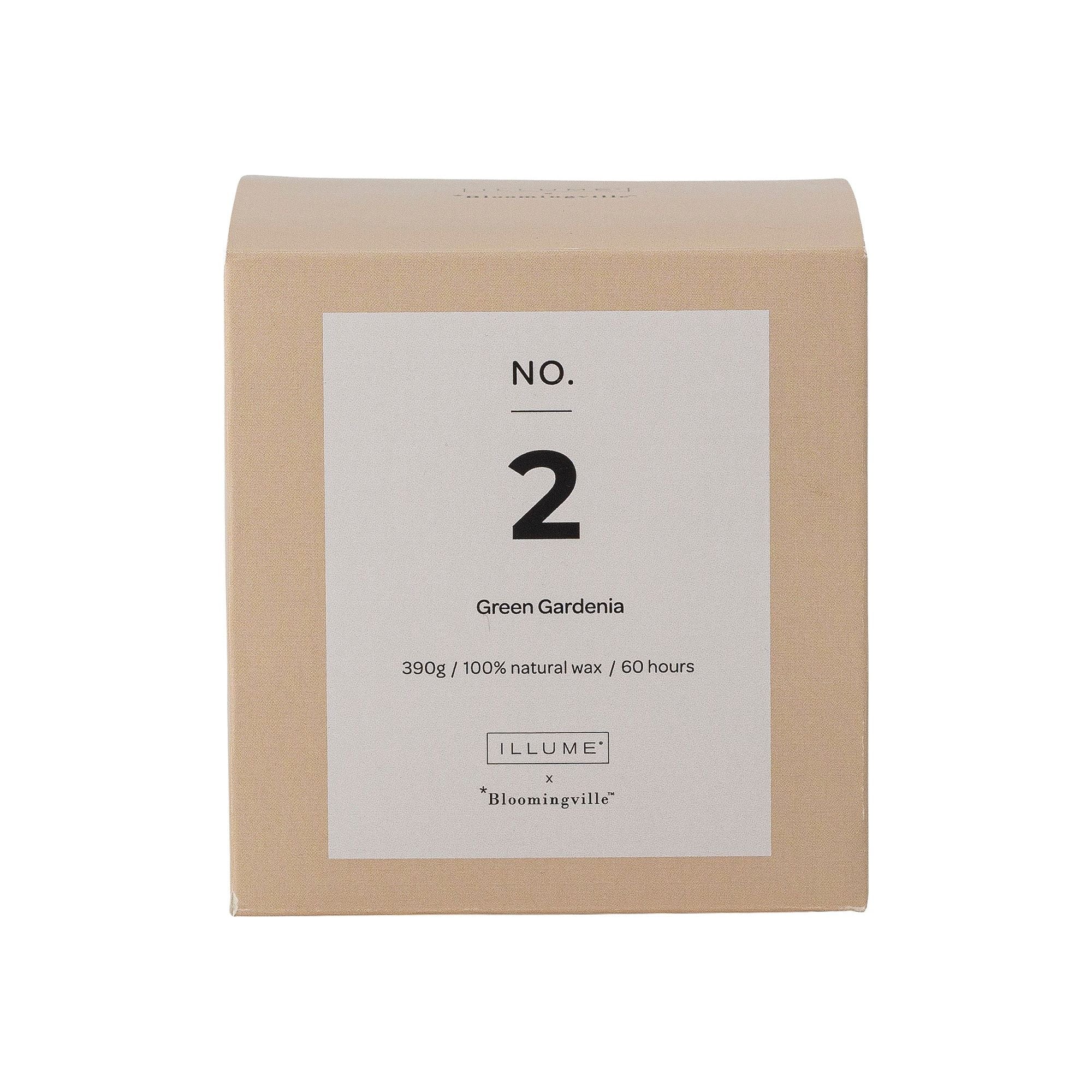 Illume X Bloomingville NO.2-Grön Gardenia Doftljus, Ros, Vax