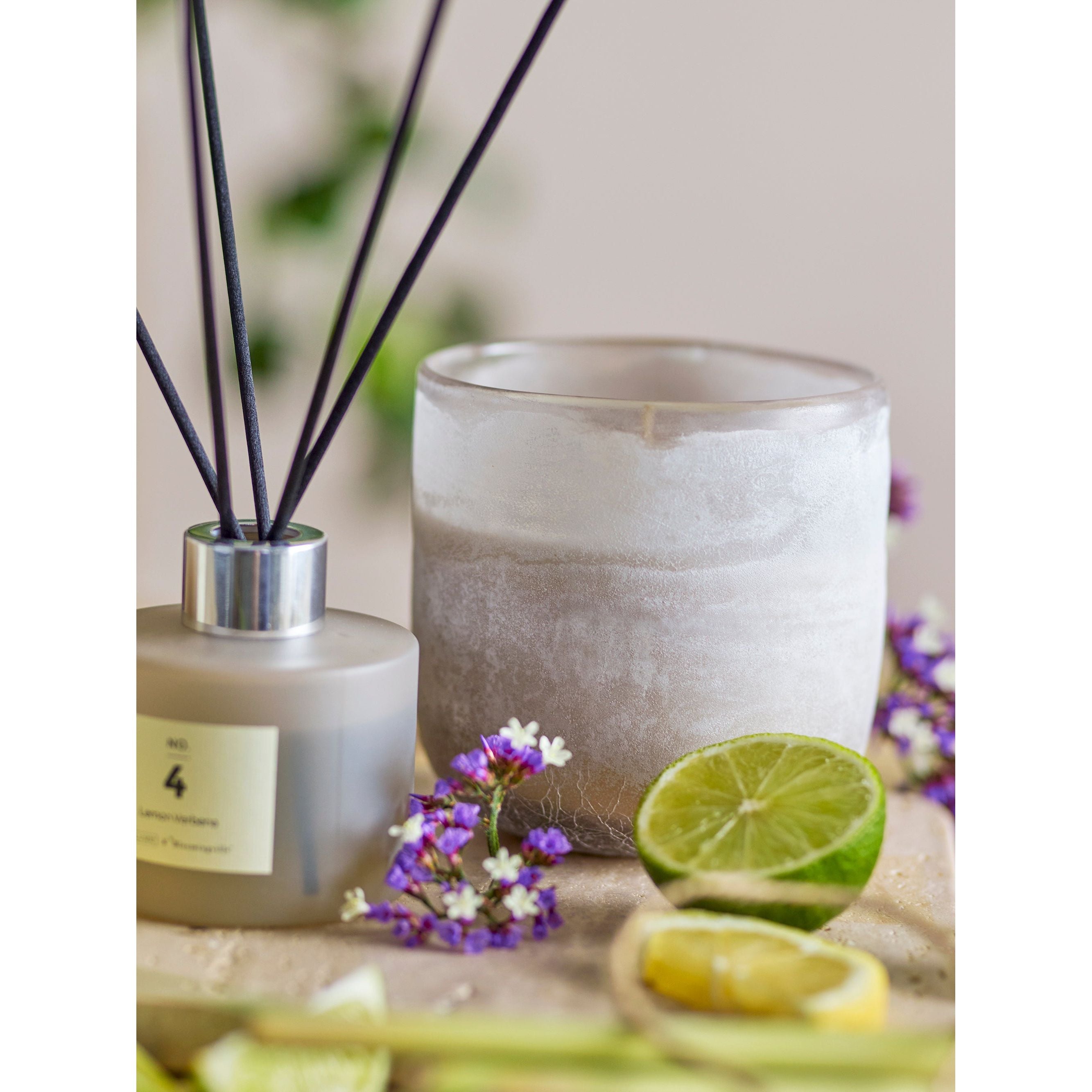 Illume X Bloomingville NO.4-Citronverbena Doftljus, Natur, Vax