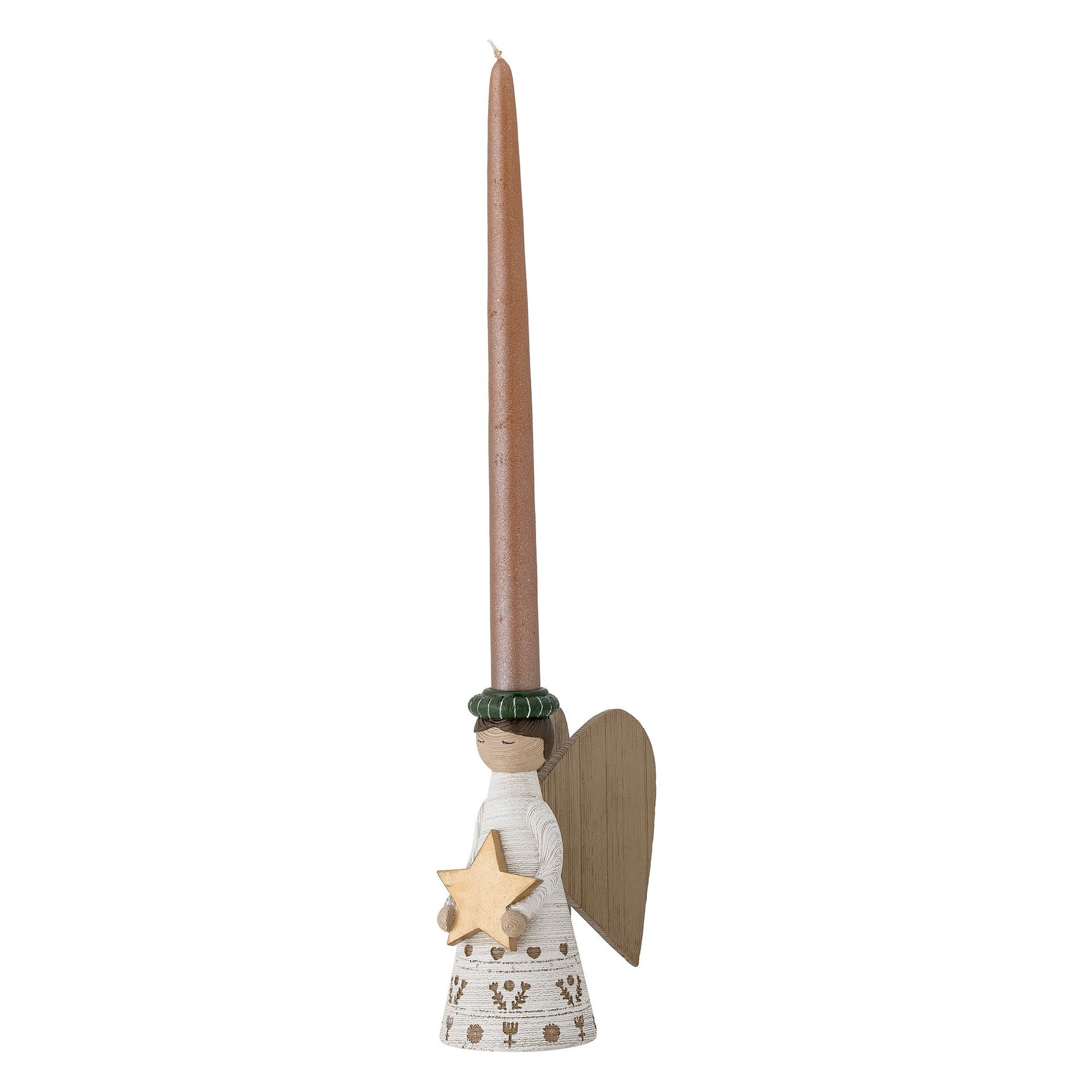 Bloomingville Abba Ljusstake, Vit, Polyresin