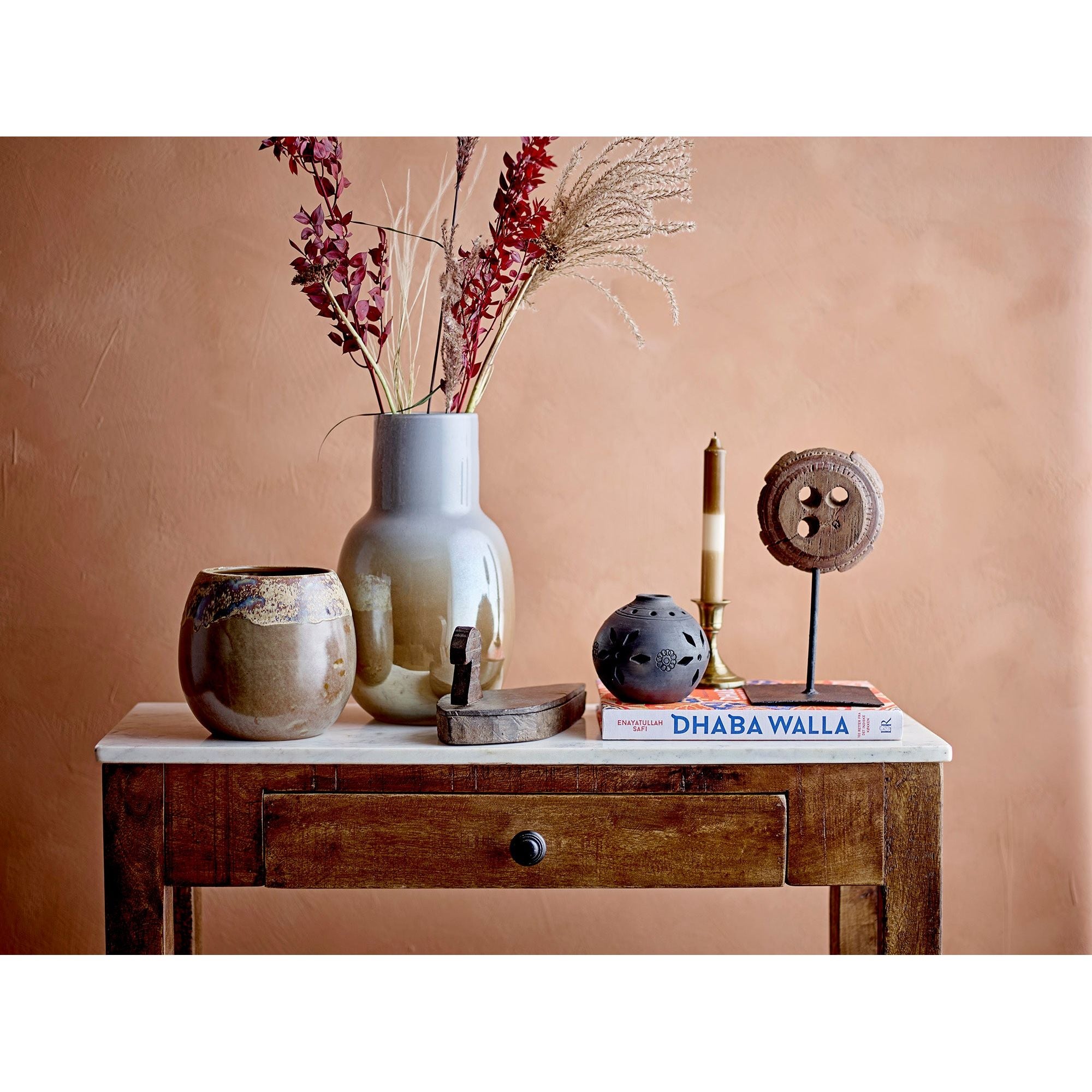 Creative Collection Mewan Vas, Brun, Glas