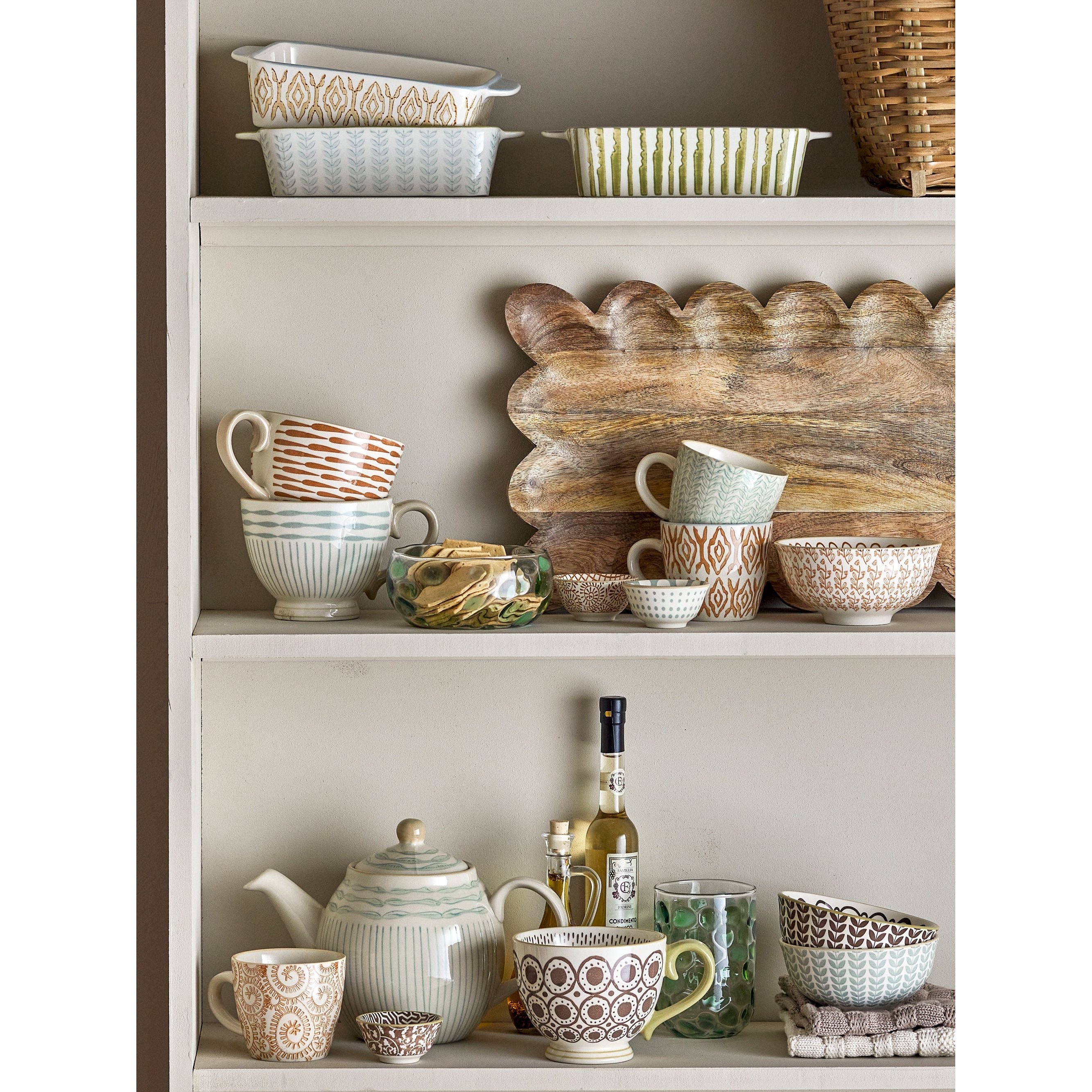 Creative Collection Maple Skål, Grön, Stengods