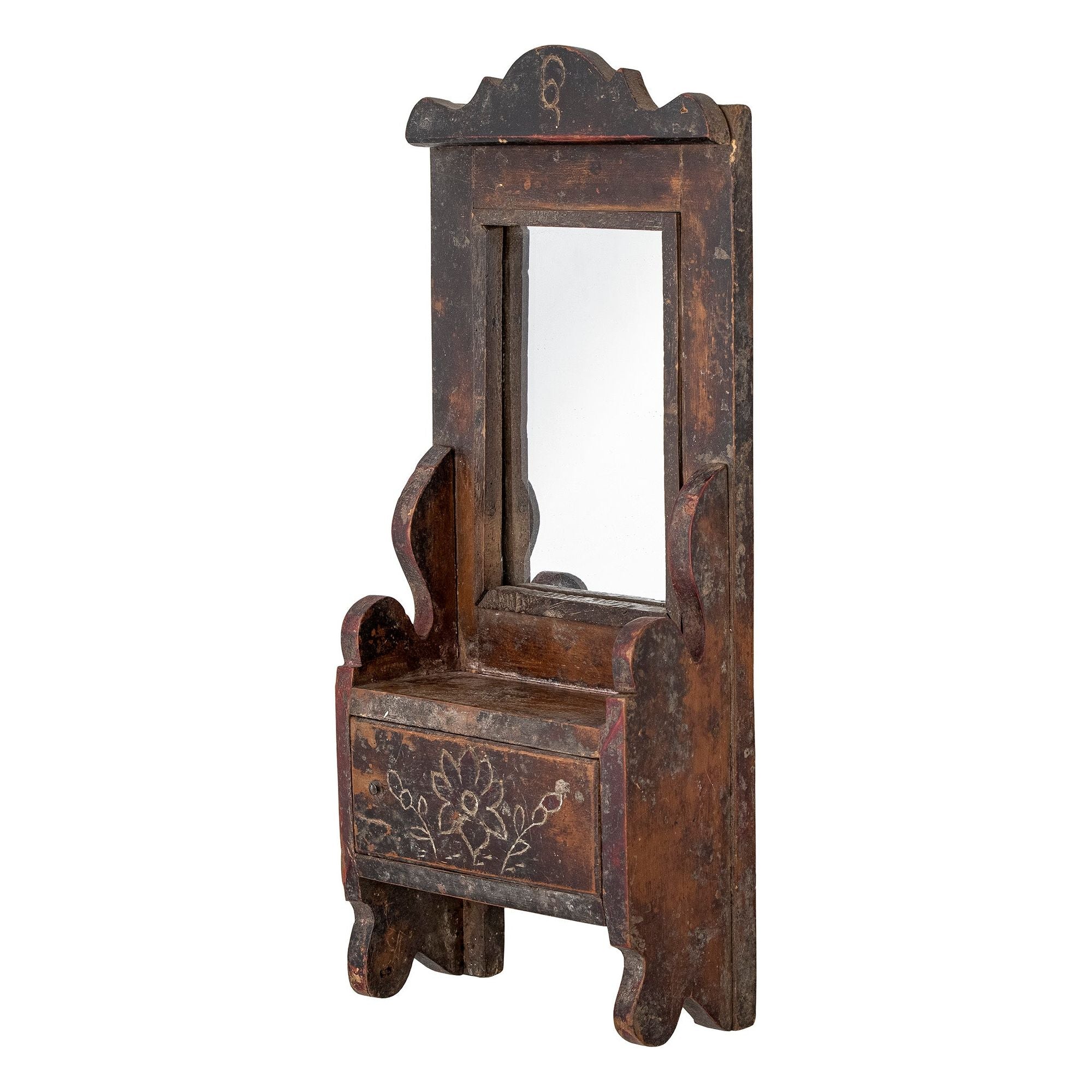 Creative Collection Sehar Spegel med Hylla, Brun, Återvunnet Trä