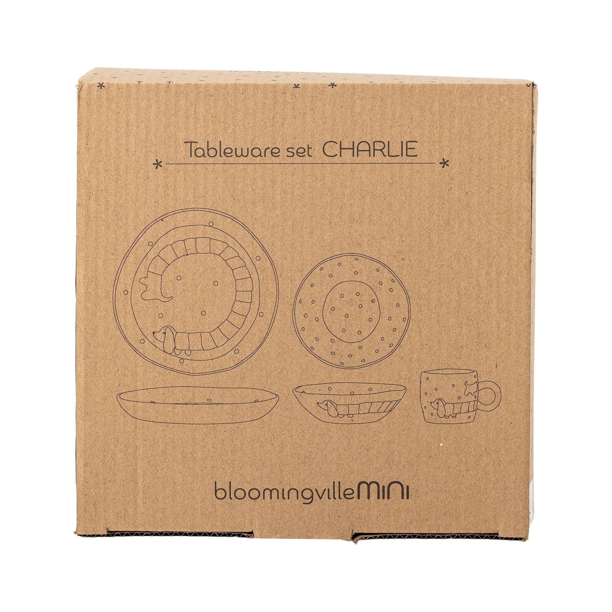 Bloomingville Mini Charlie Servisset, Blå, Stengods