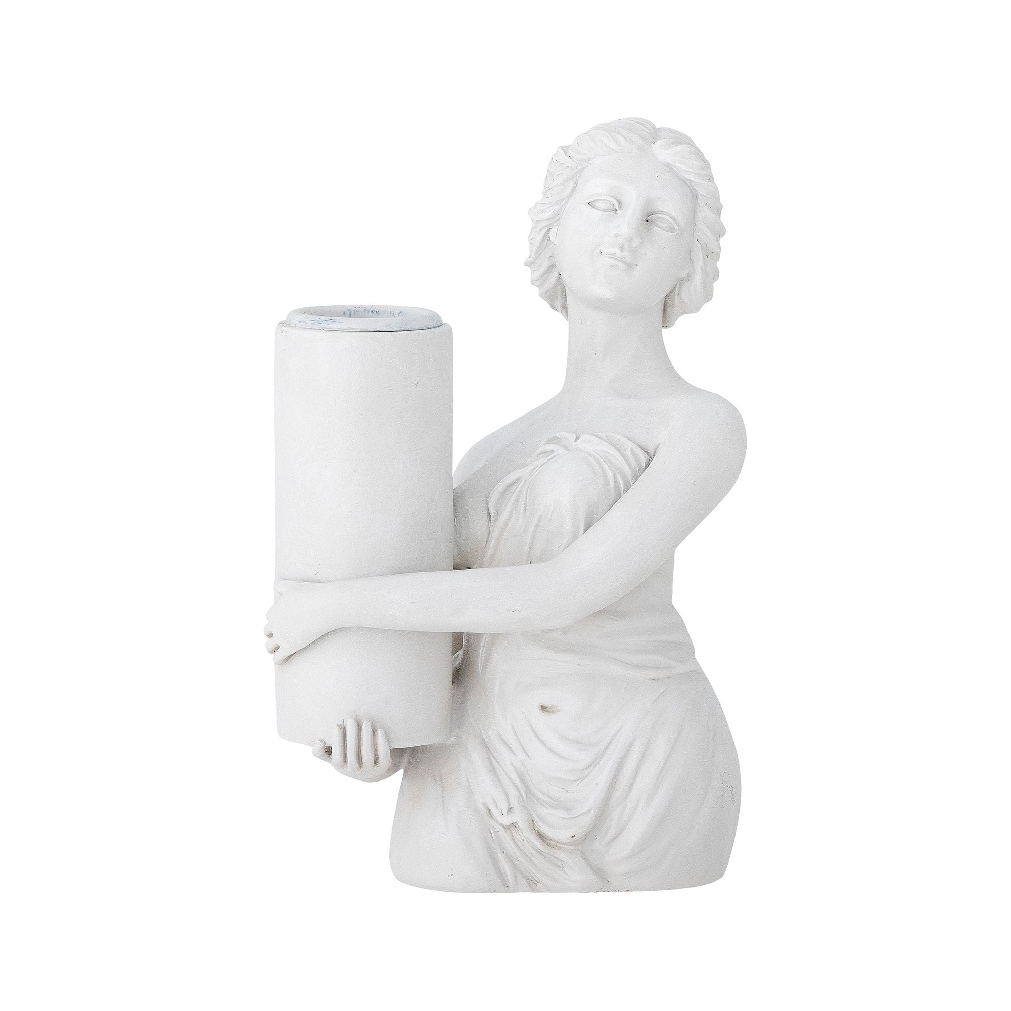 Creative Collection Medea Ljusstake, Vit, Polyresin