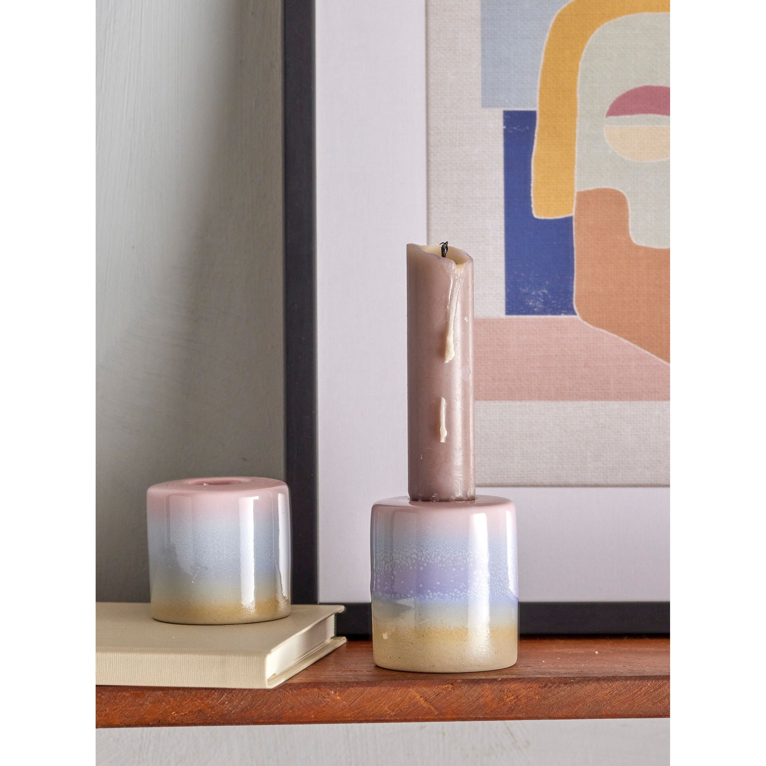 Bloomingville Safie Ljusstake, Rosa, Stengods