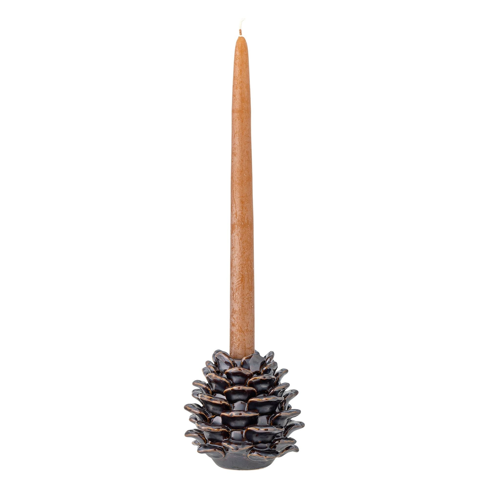 Bloomingville Pine Ljusstake, Brun, Stengods