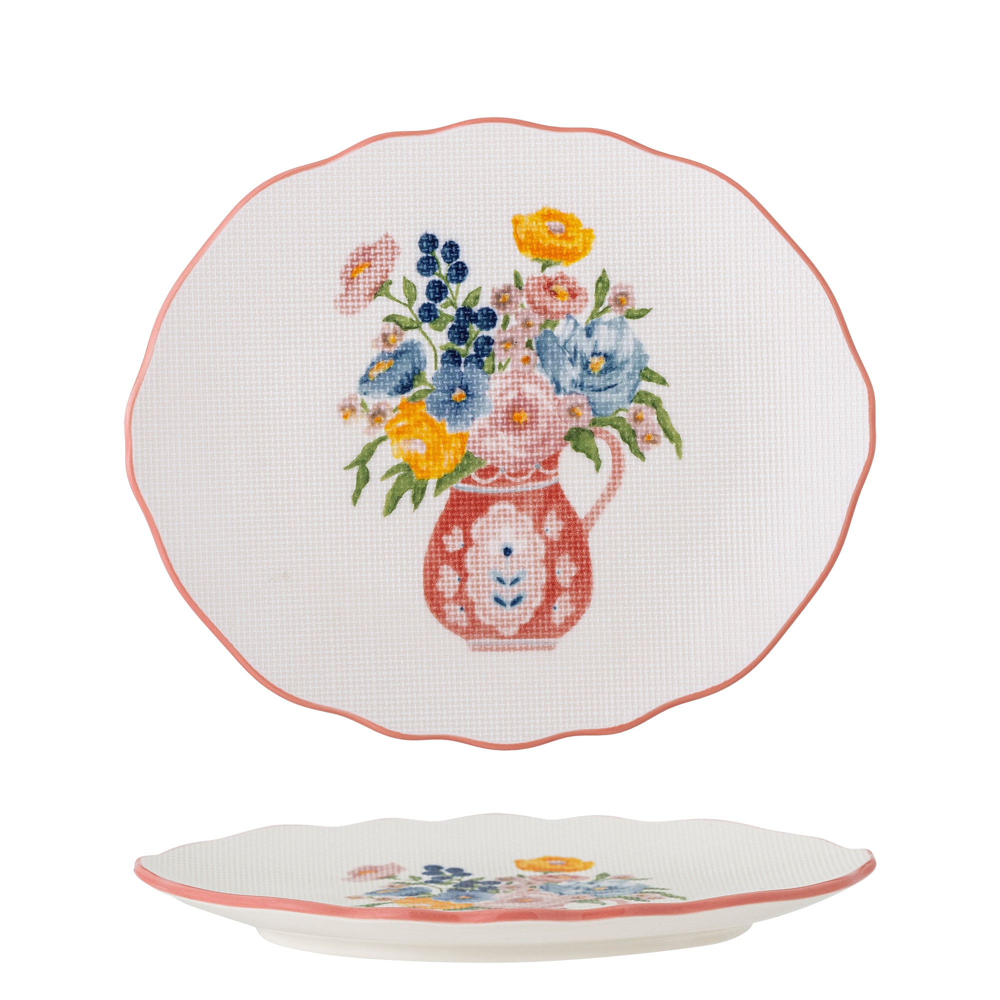 Bloomingville Dorothy Tallrik, Rosa, Stengods