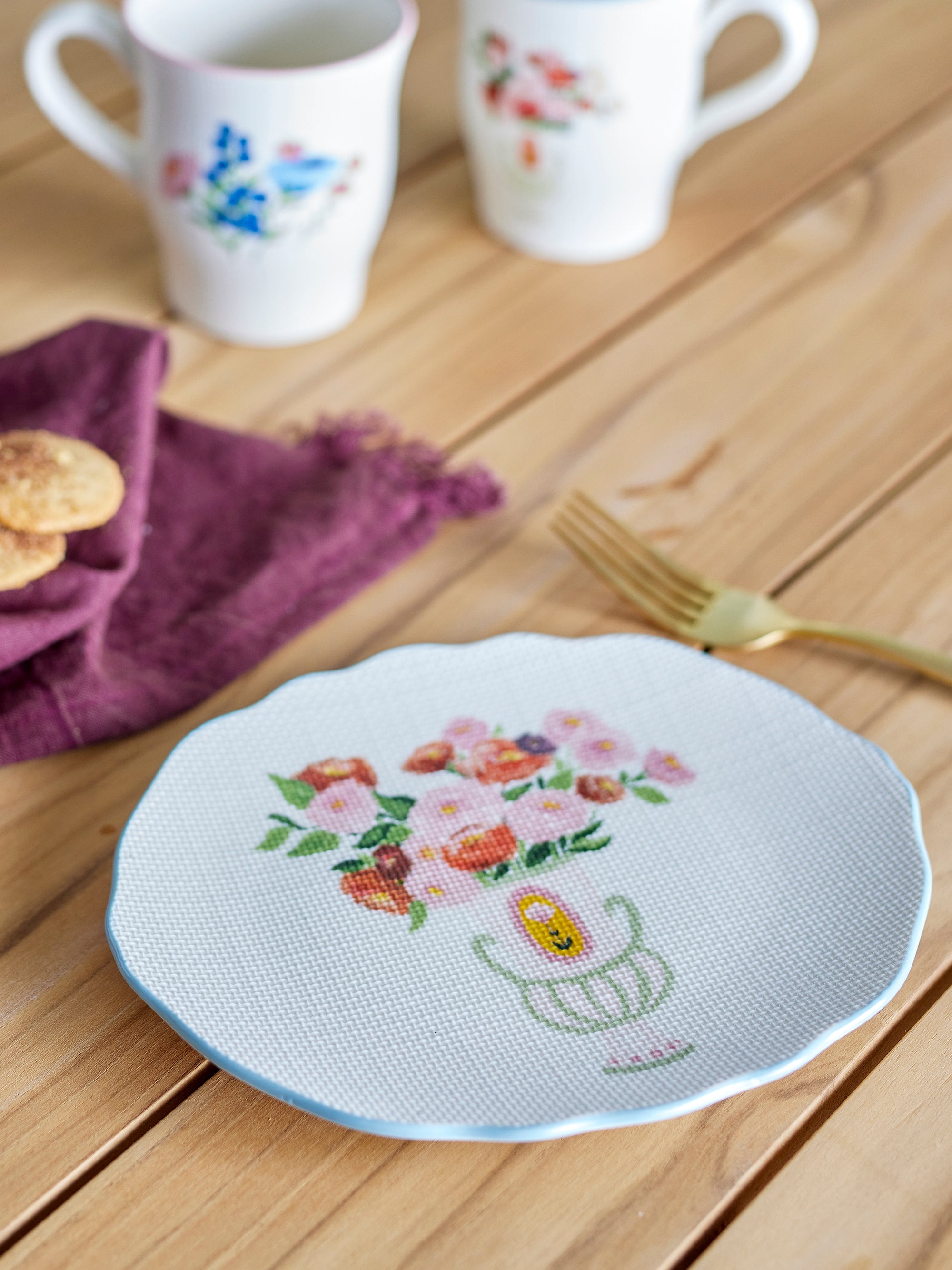 Bloomingville Dorothy Tallrik, Blå, Stengods