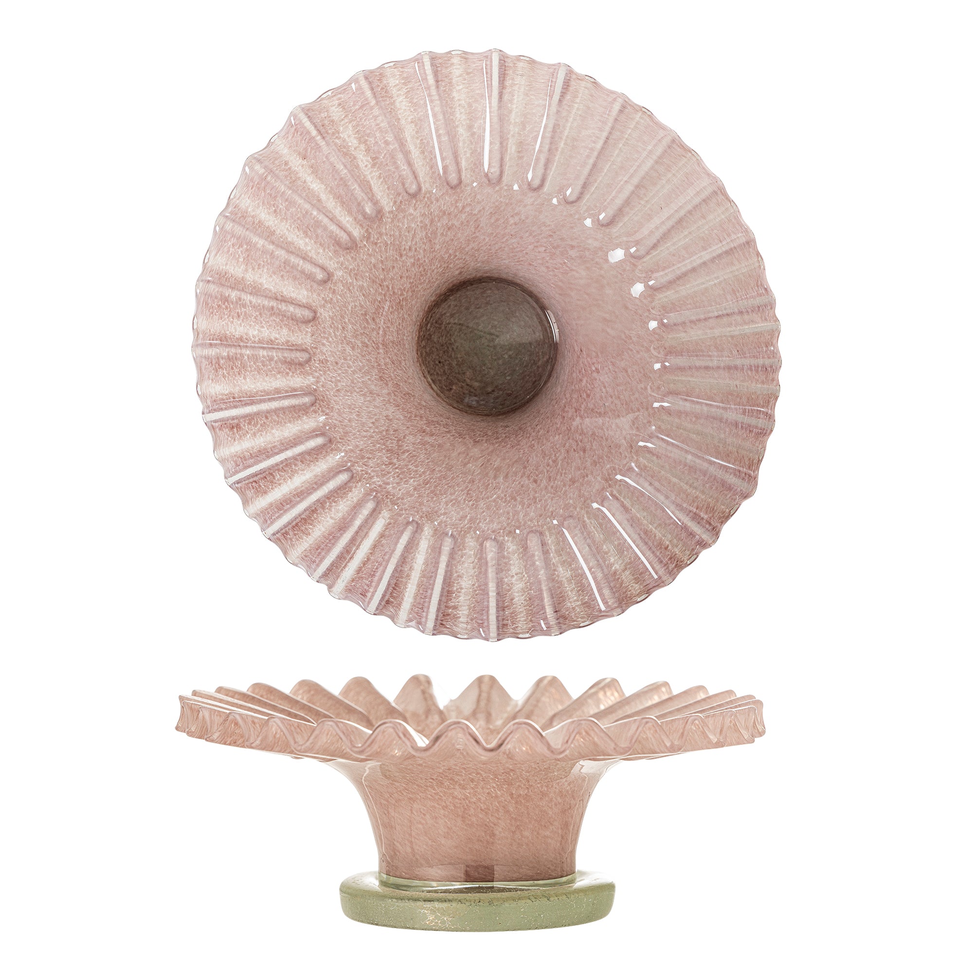 Bloomingville Garnet Skål, Rosa, Glas