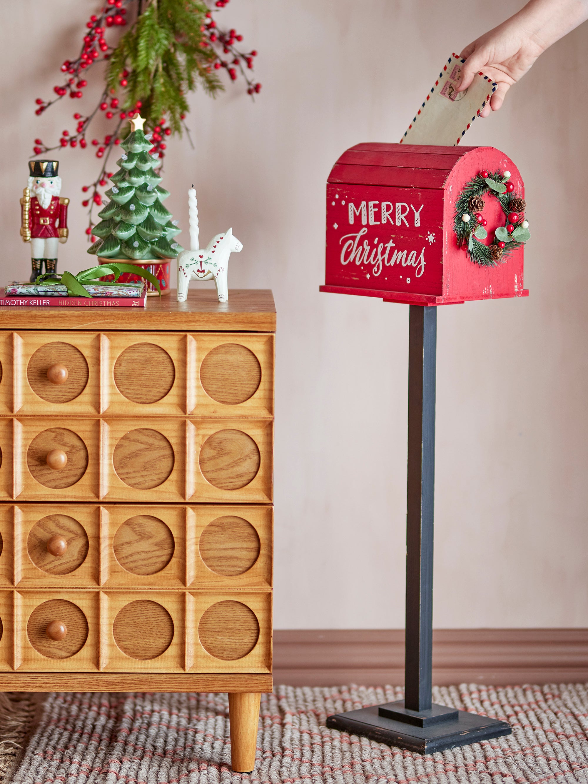 Bloomingville Carlo Deco, Röd, MDF