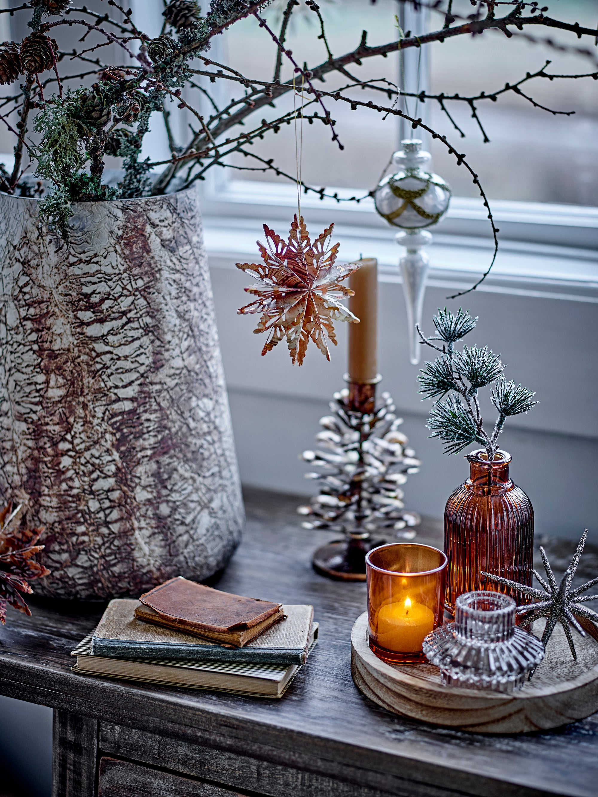 Bloomingville Sanga Bricka med Votiv, Brun, Glas