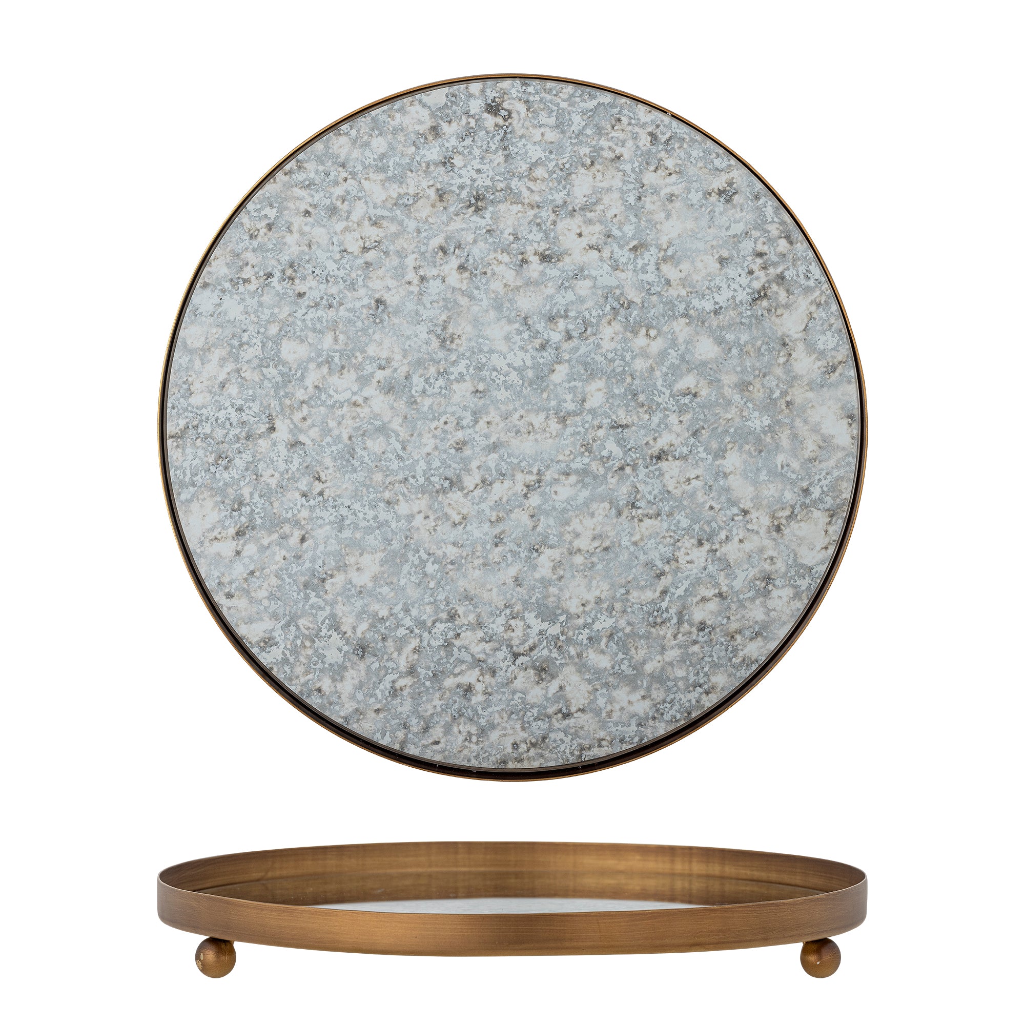 Bloomingville Glacier Bricka, Guld, Metall, Glas