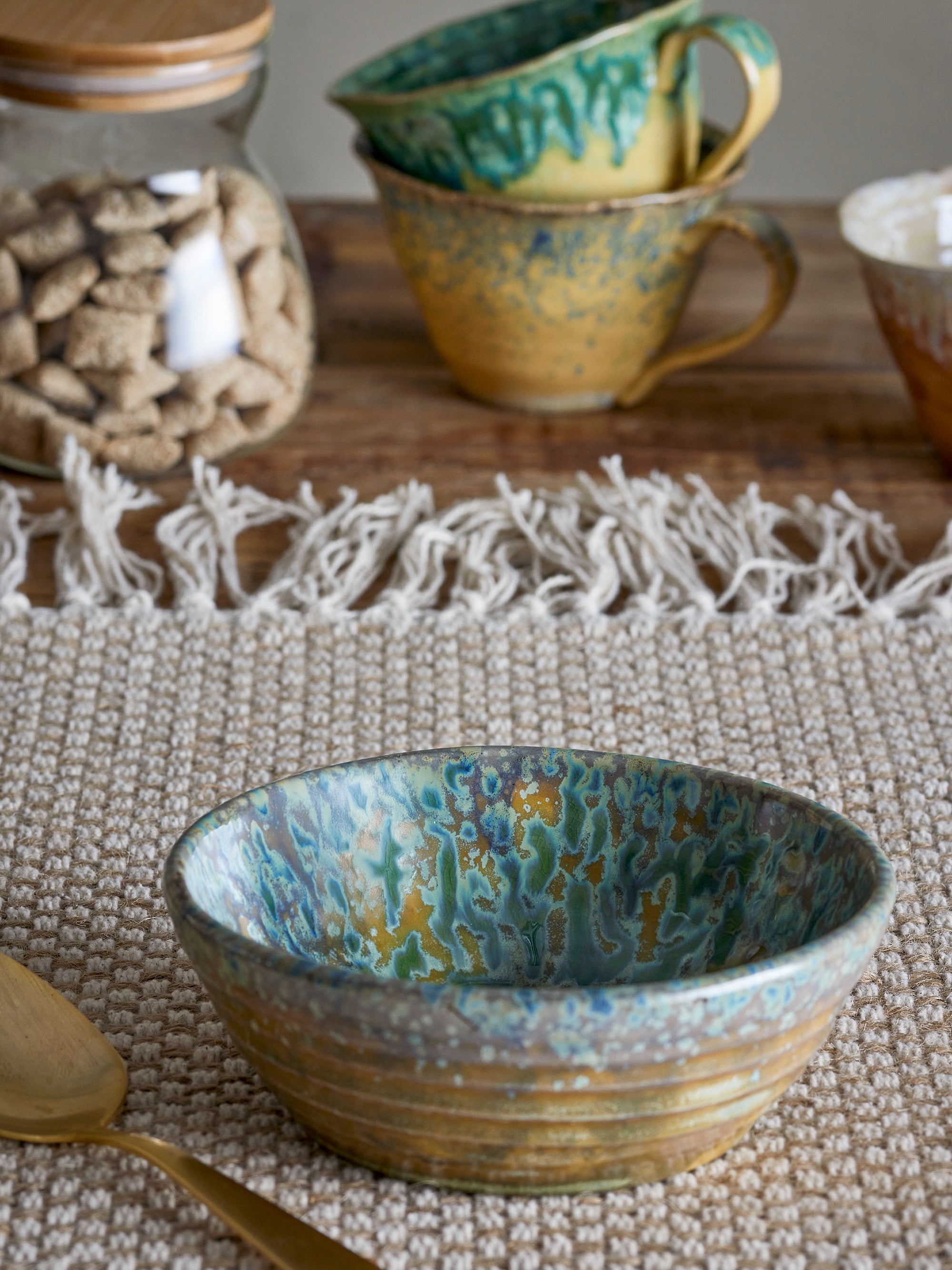 Bloomingville Milani Skål, Grön, Stengods