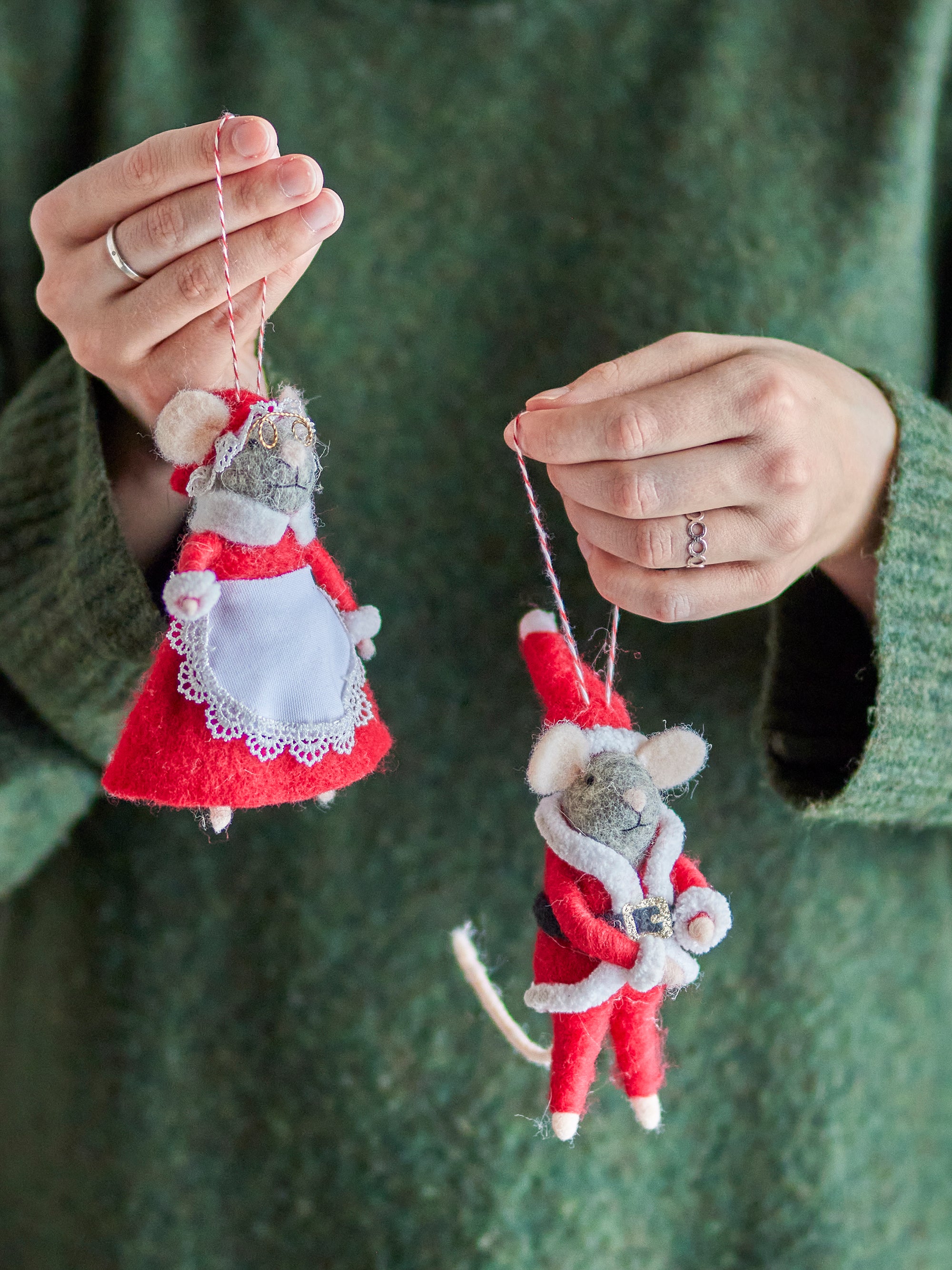 Bloomingville Peo Ornament, Röd, Ull