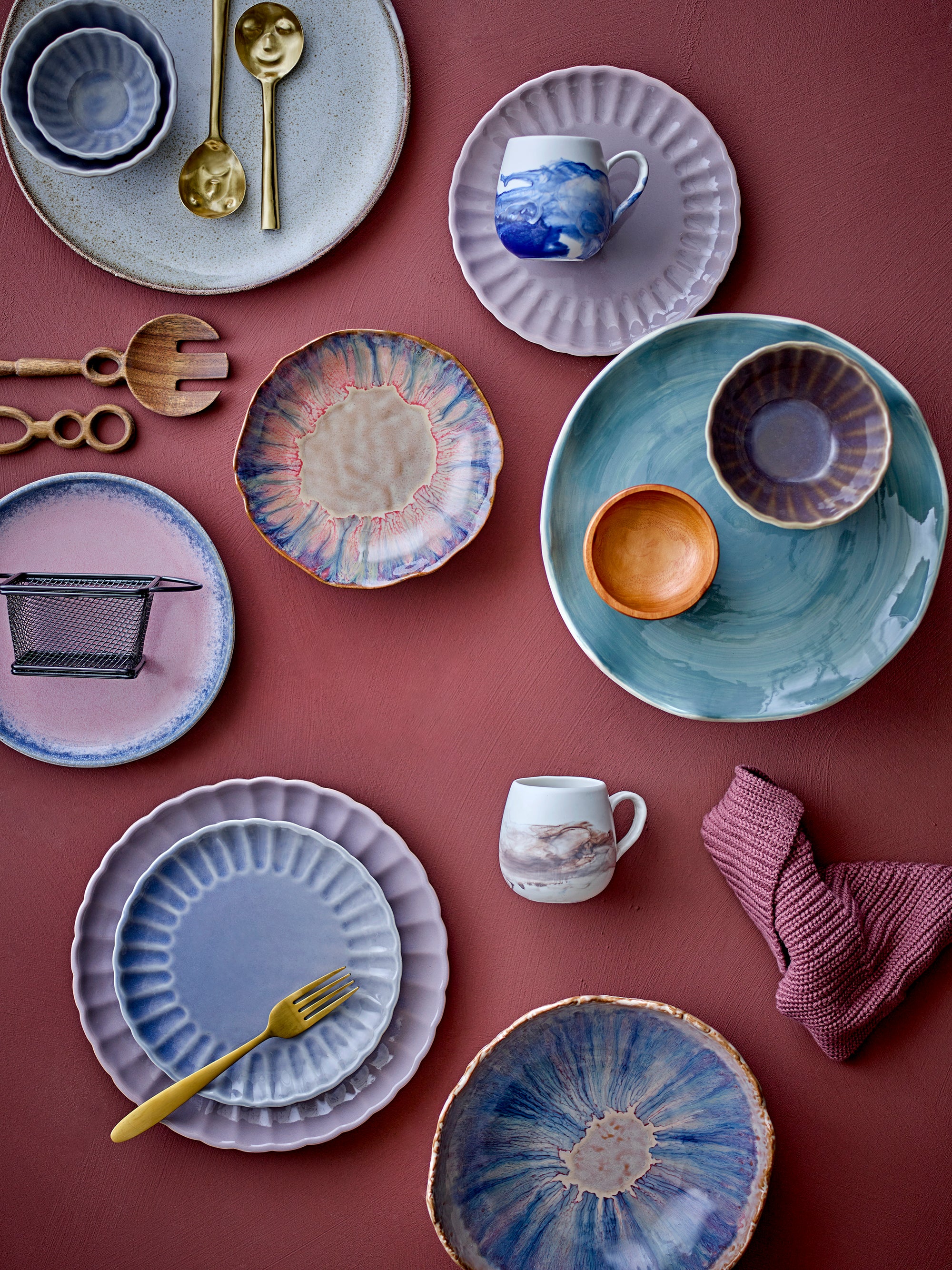 Bloomingville Latina Tallrik, Rosa, Stengods