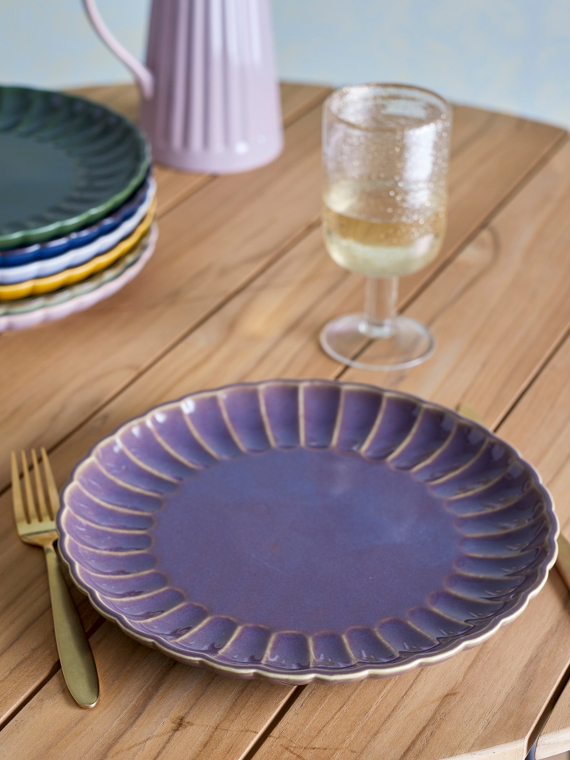 Bloomingville Latina Tallrik, Lila, Stengods