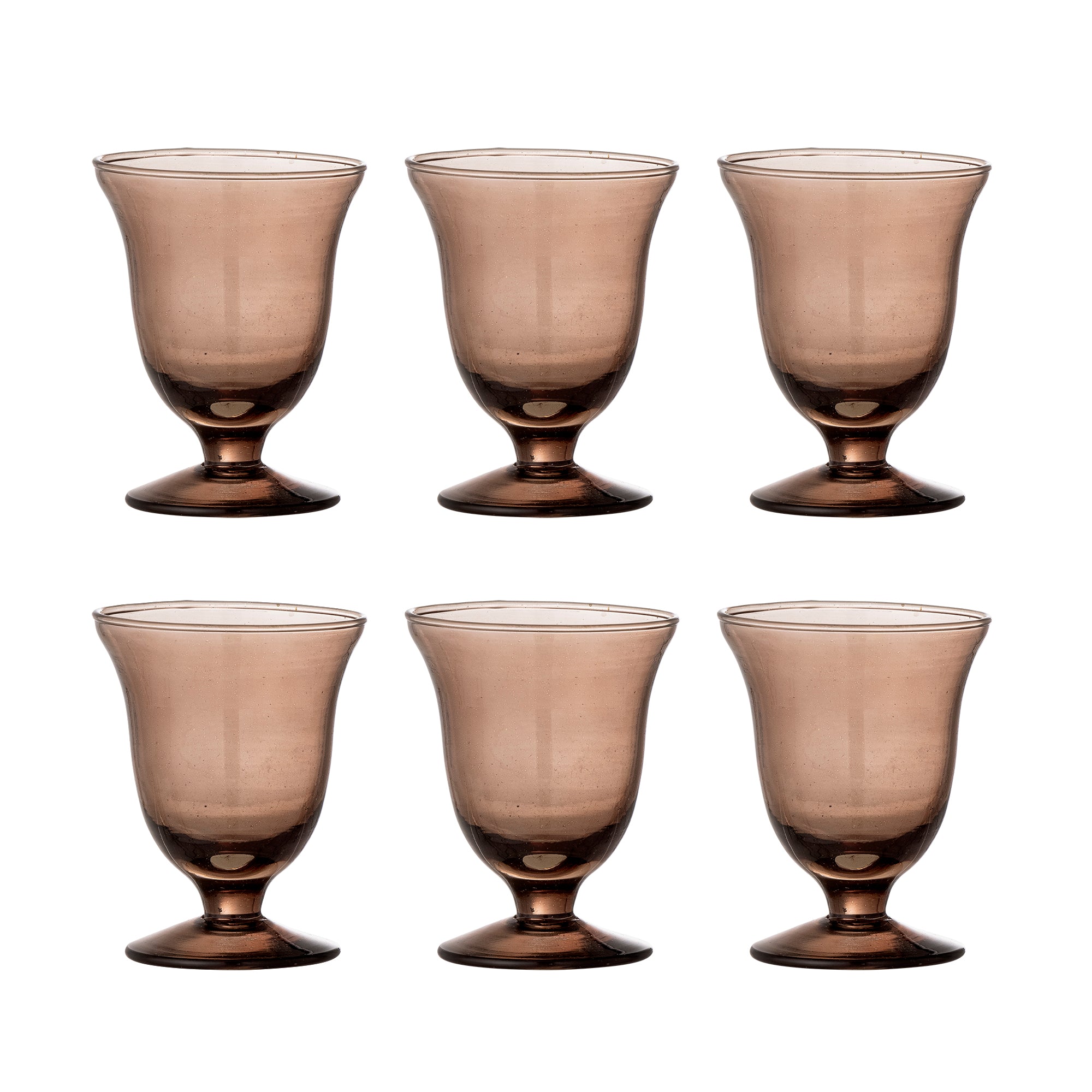 Bloomingville Florentine Vinglas, Multipack, Brun, Återvunnet Glas