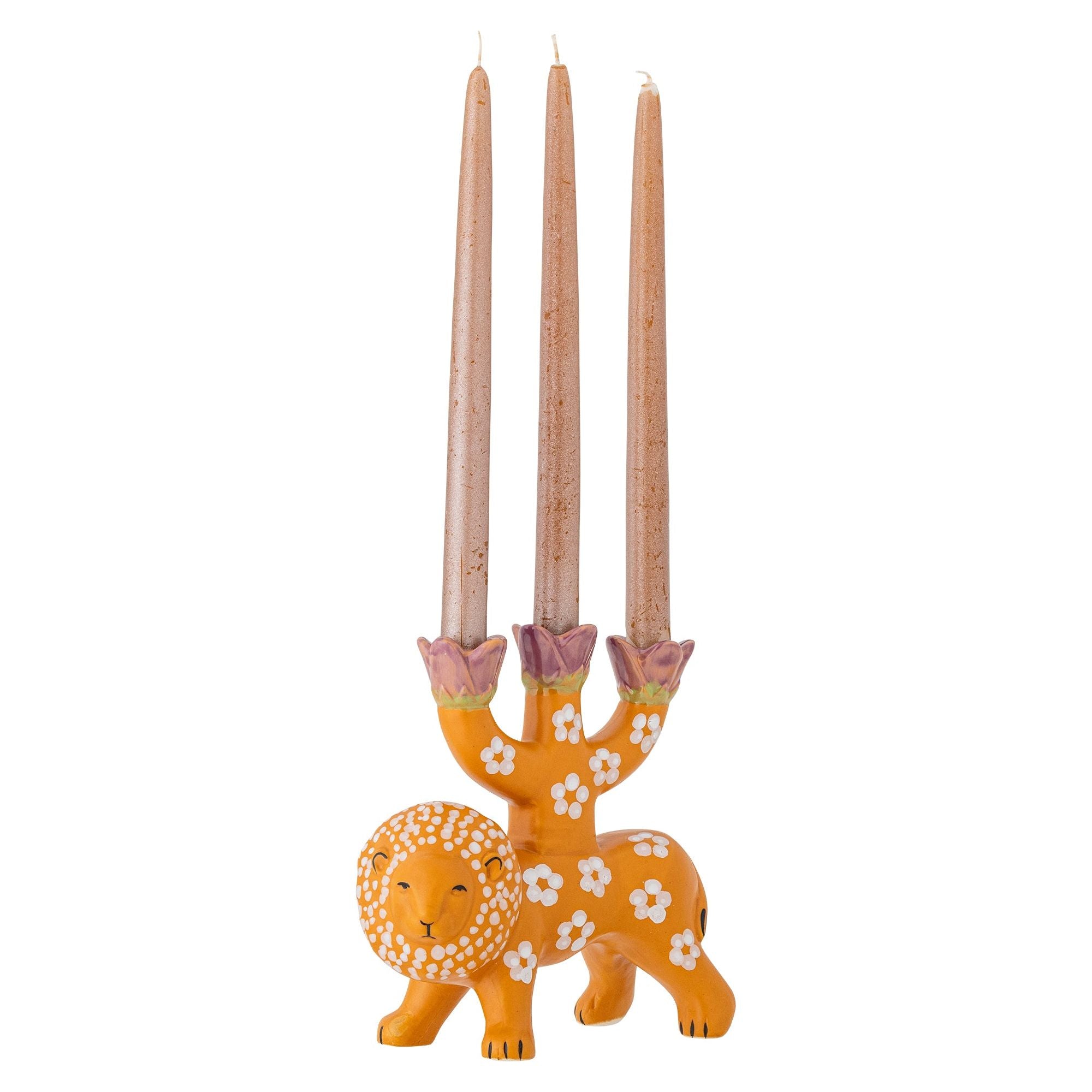 Bloomingville Lazar Ljusstake, Orange, Stengods