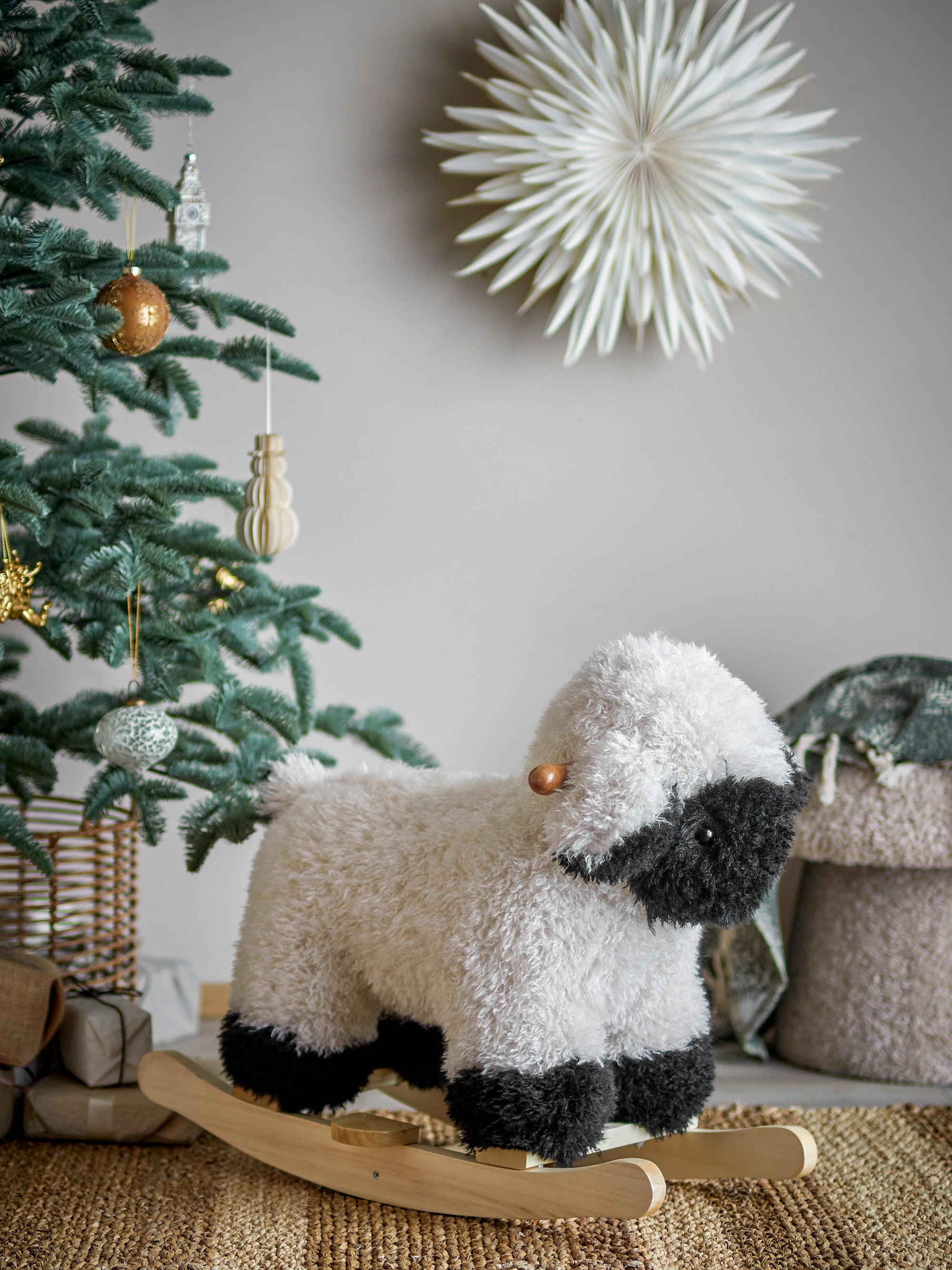 Bloomingville Mini Dolly Gunghäst, Får, Vit, Polyester