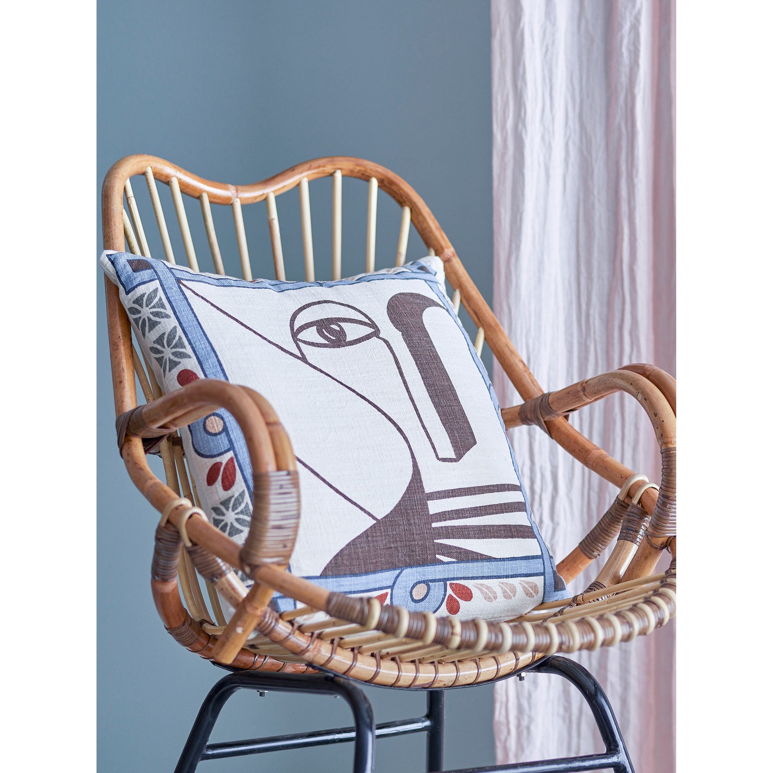 Bloomingville Rudaur Kudde, Blå, Bomull