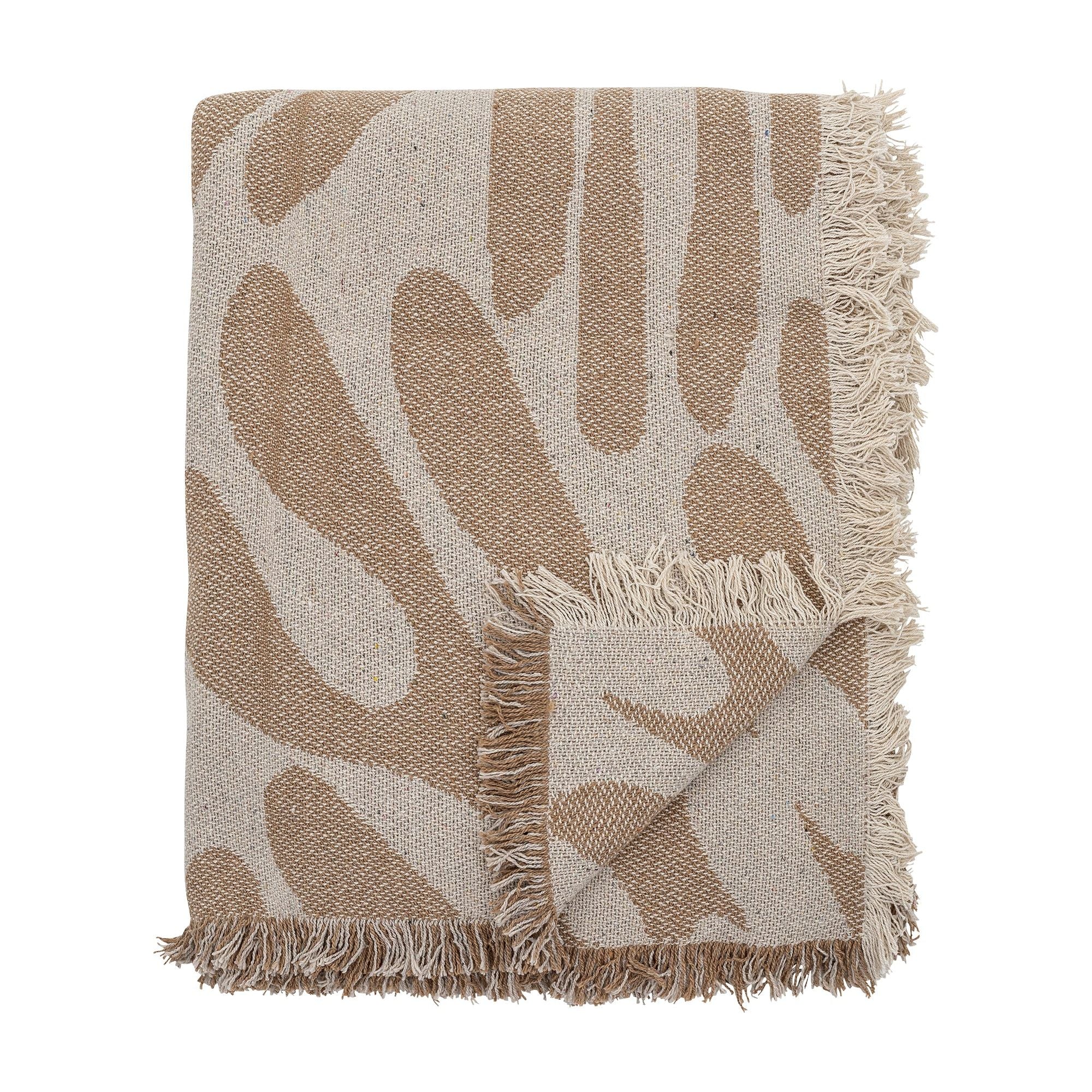 Bloomingville Alk Pläd, Brun, Återvunnen Bomull