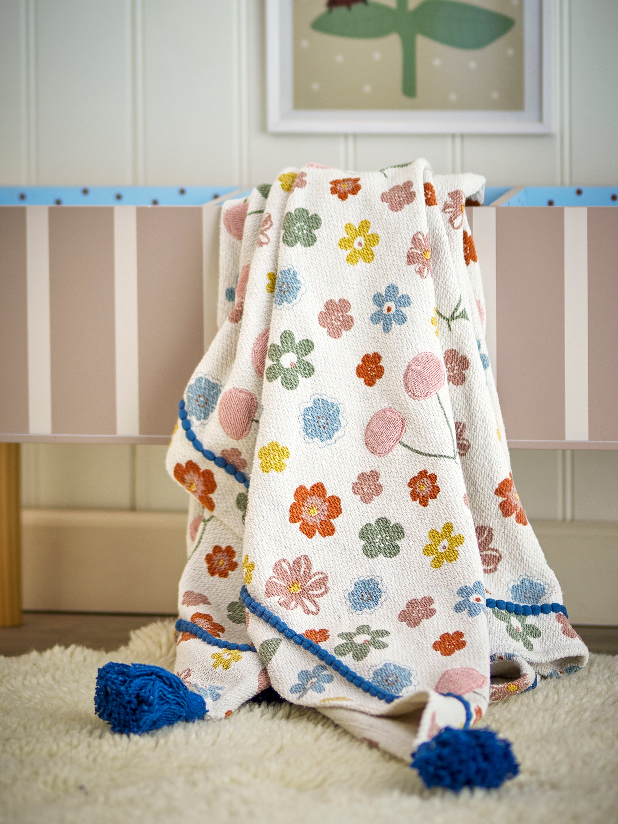 Bloomingville Mini Cherry Pläd, Flerfärgad, Återvunnen Bomull