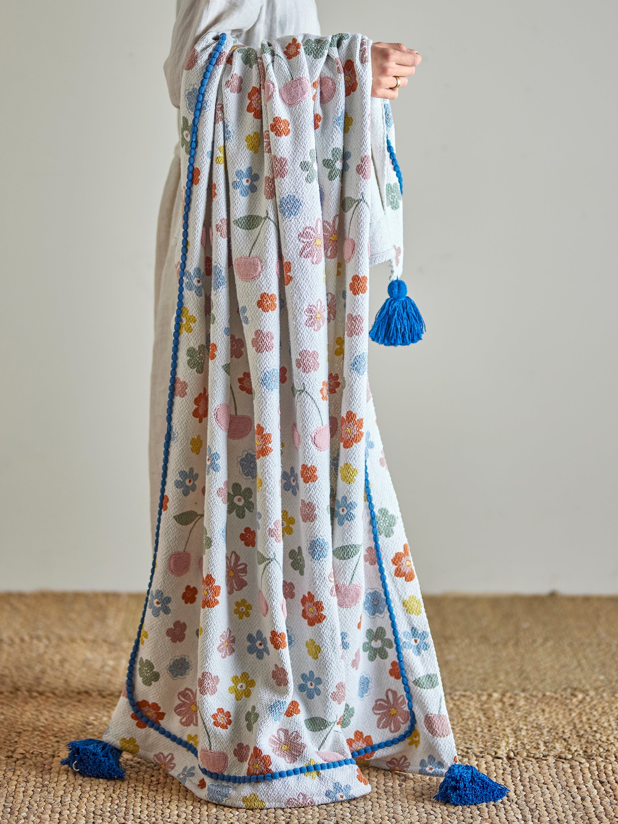 Bloomingville Mini Cherry Pläd, Flerfärgad, Återvunnen Bomull