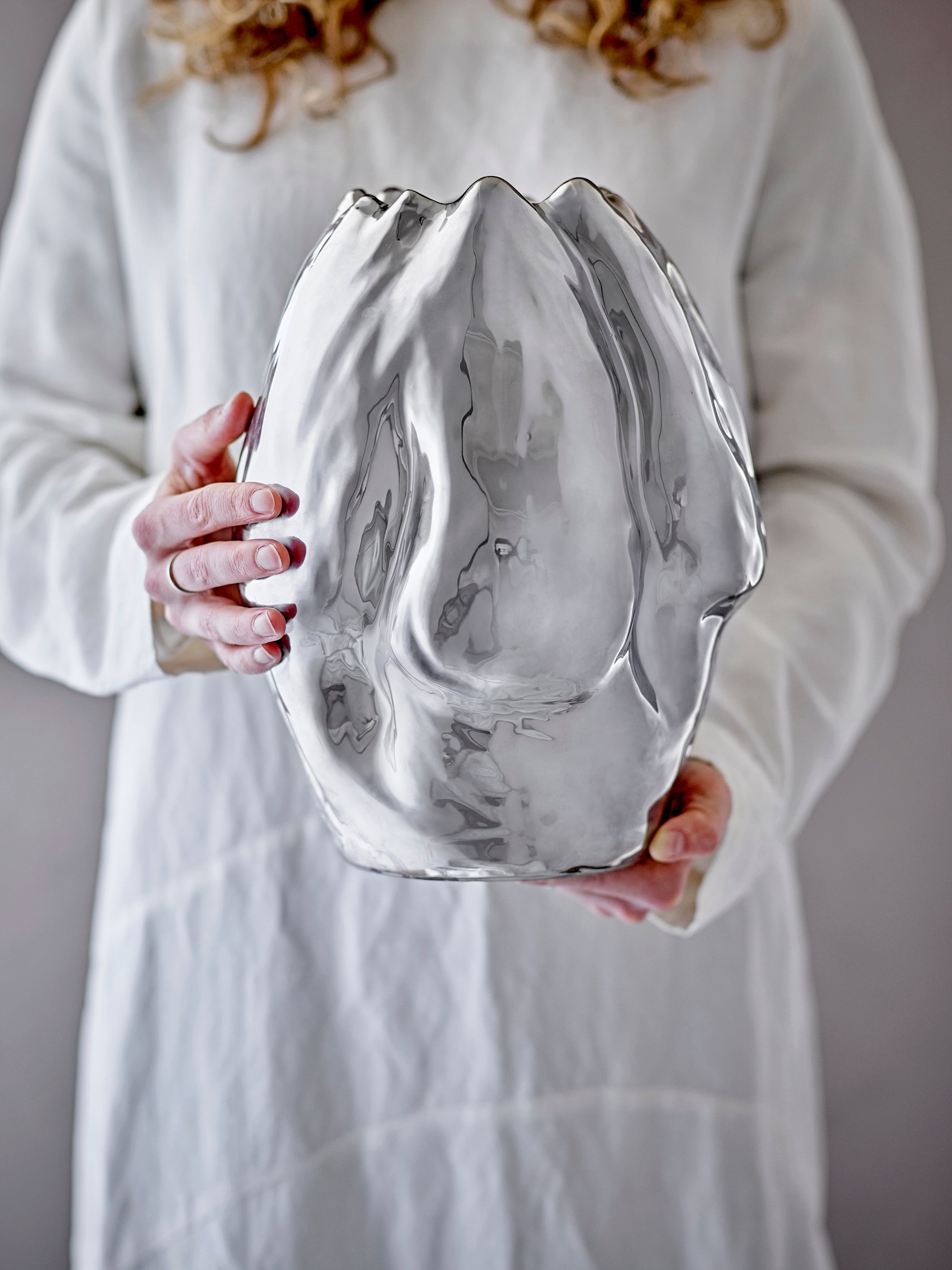 Bloomingville Bobby Vas, Silver, Stengods