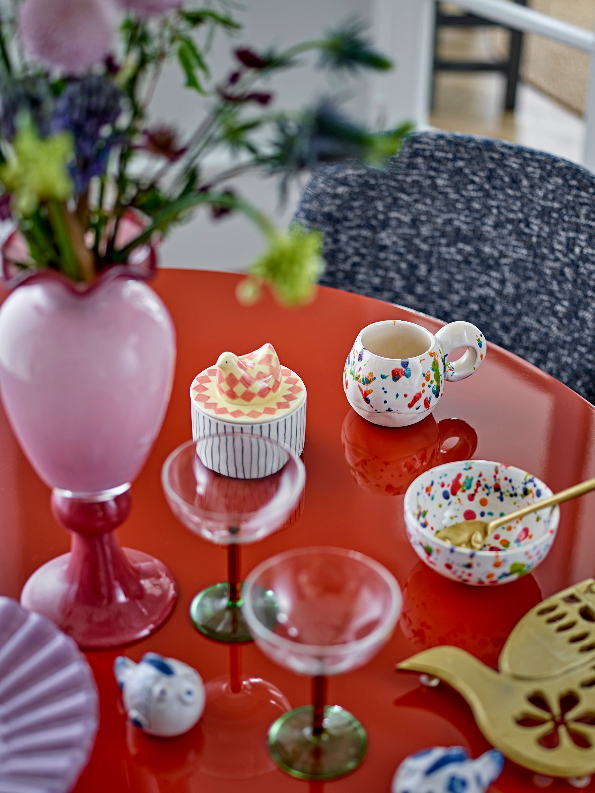 Bloomingville Biona Burk med Lock, Multi, Stengods