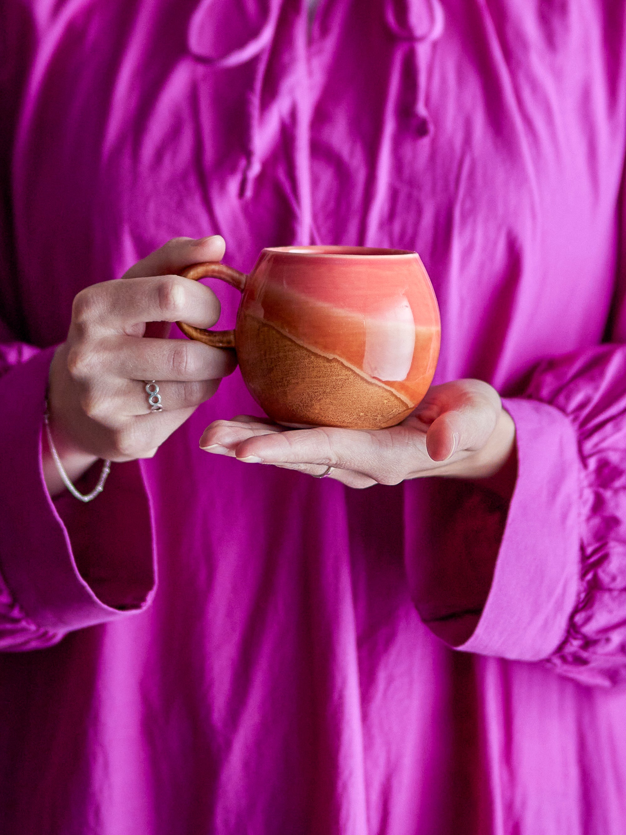 Bloomingville Paula Bägare, Orange, Stengods