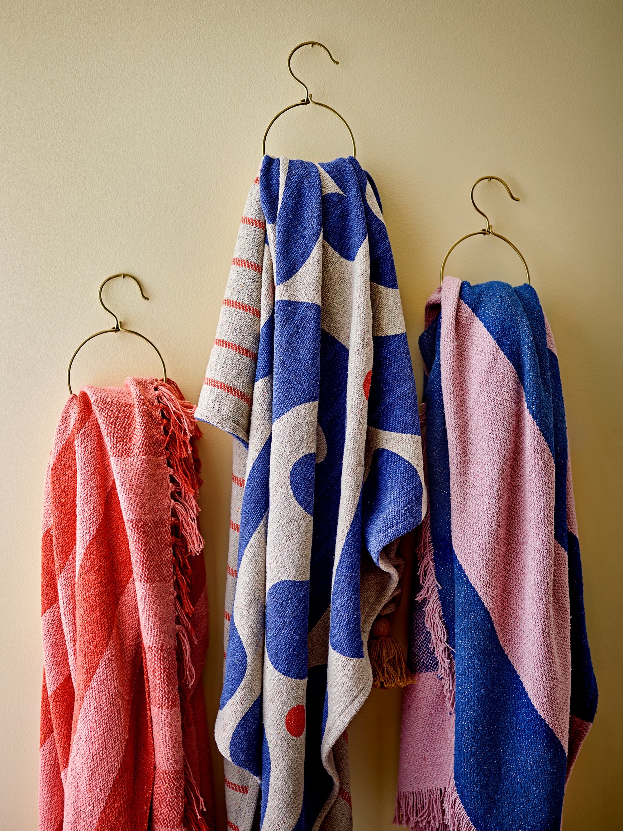 Bloomingville Frello Pläd, Orange, Återvunnen Bomull