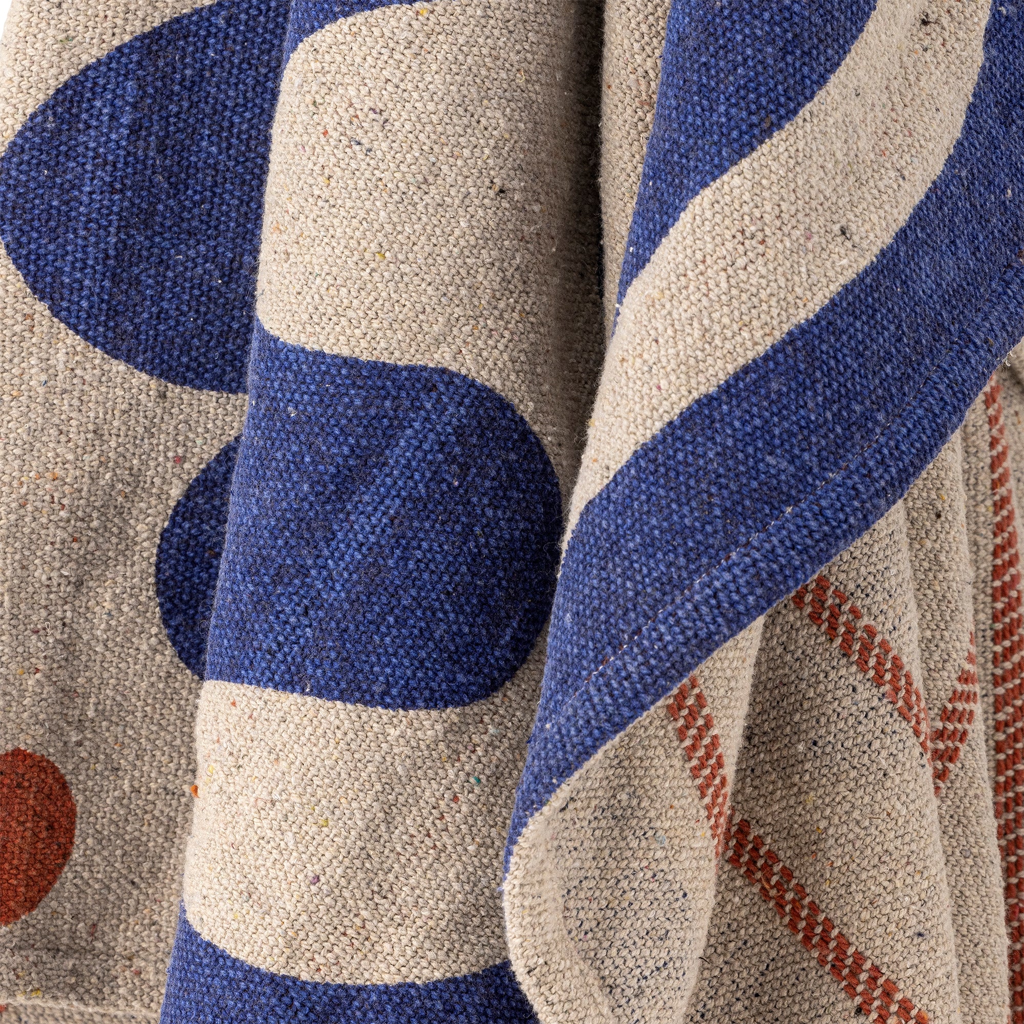 Bloomingville Eviaya Pläd, Blå, Återvunnen Bomull