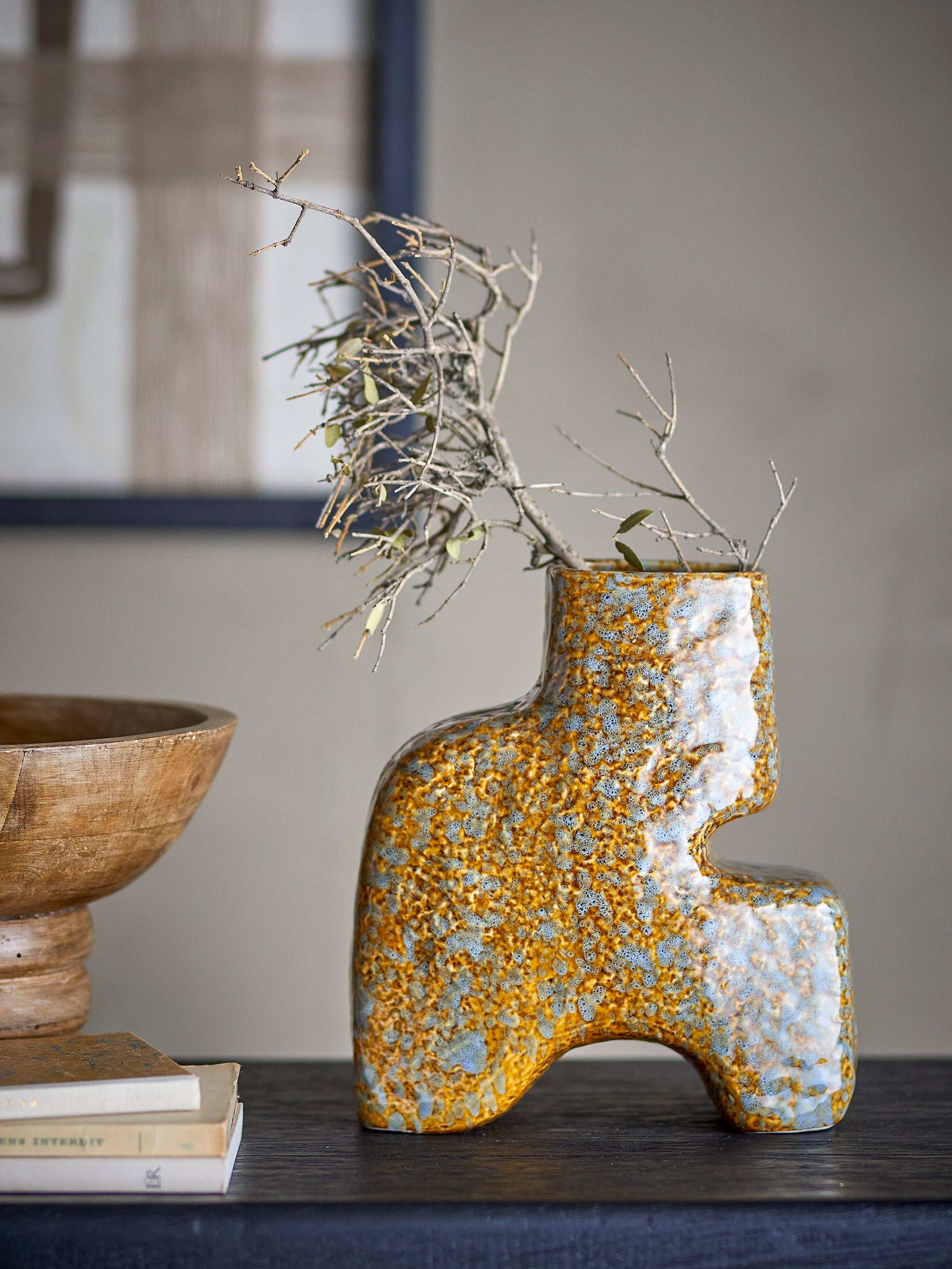 Bloomingville Ollia Vas, Brun, Stengods